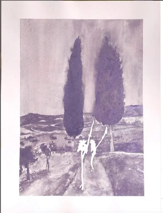 Mathew Brittan - Imagining Exercising the imagination in a dreamy Mediterranean landscape - watercolour - R7 000, 00