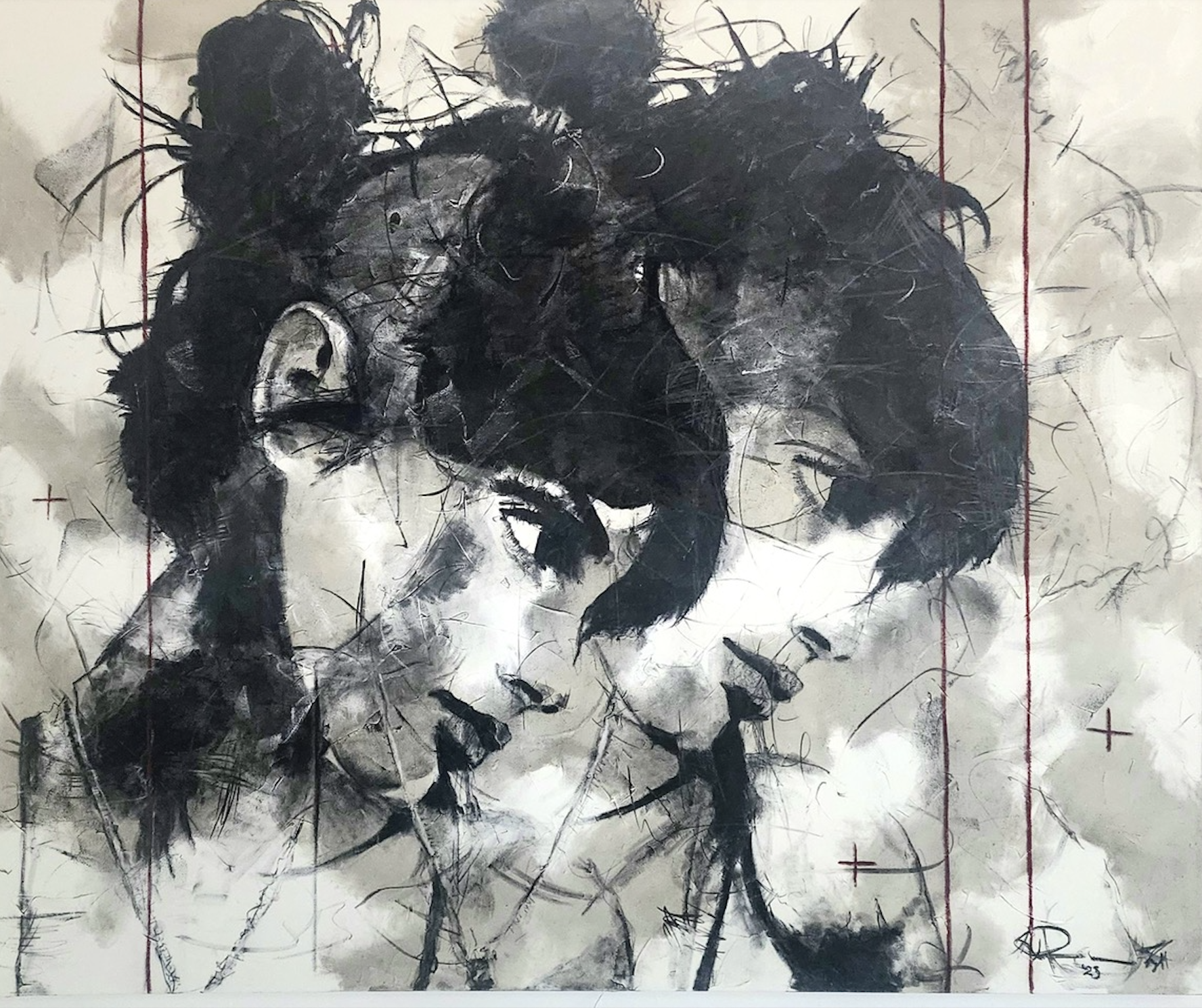 Riaan Van Zyl - Escaping in slow motion - 2.2 x 1.8 m - Mixed media - R290 000