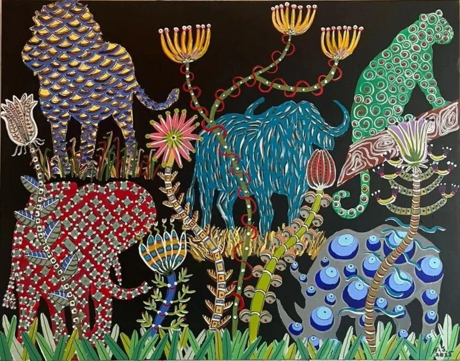 Henk Scholtz - Big Five - 70 cm x 22 cm - Acrylic on canvas - R13 000 excl VAT