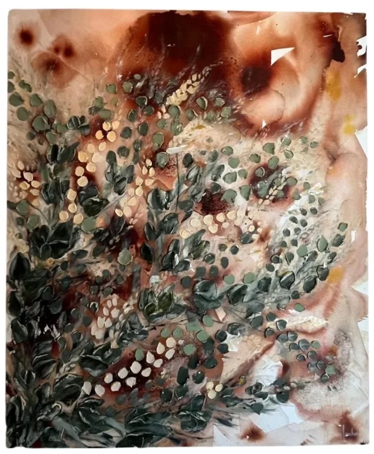 Hayley Lombard - Apricot Earth - 100 x 120 cm -  Mixed media on canvas - ZAR 25 987 excl VAT 