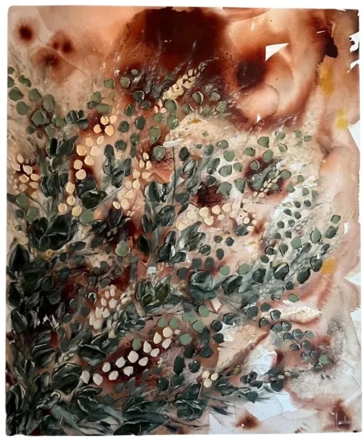 Hayley Lombard - Apricot Earth - 100 x 120 cm - Mixed media on canvas - ZAR 25 987 excl VAT