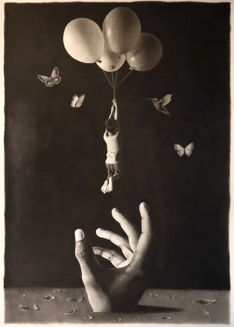 Ashok Kore - Freedom - 100 x 140 cm - Pencil on Fabriano Paper - SOLD