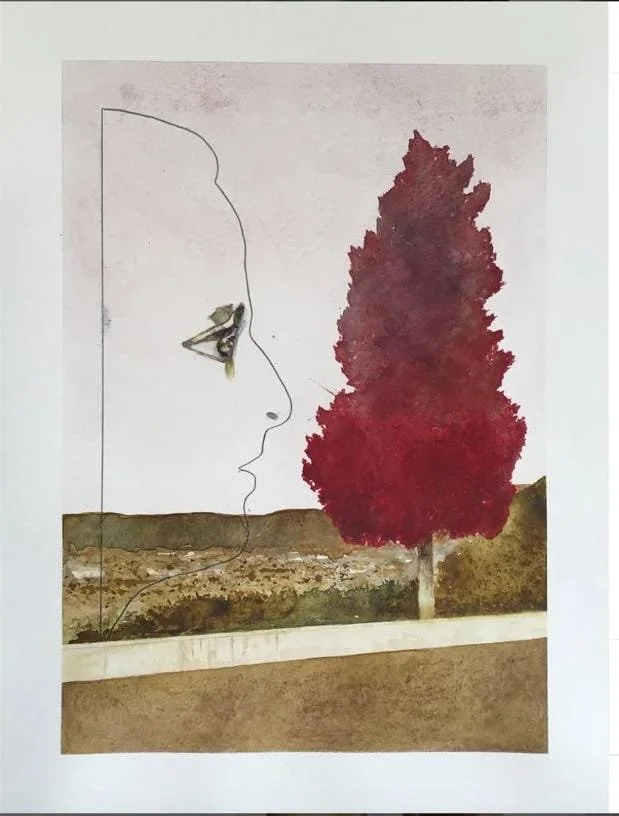 Mathew Brittan - Looking forward to Self- Abnegation - watercolour - R7 000, 00