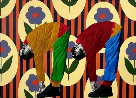 Steve Maphoso - Childhood memories - Mixed media on canvas - 100 x 136 cm - ZAR 60 000 excl VAT