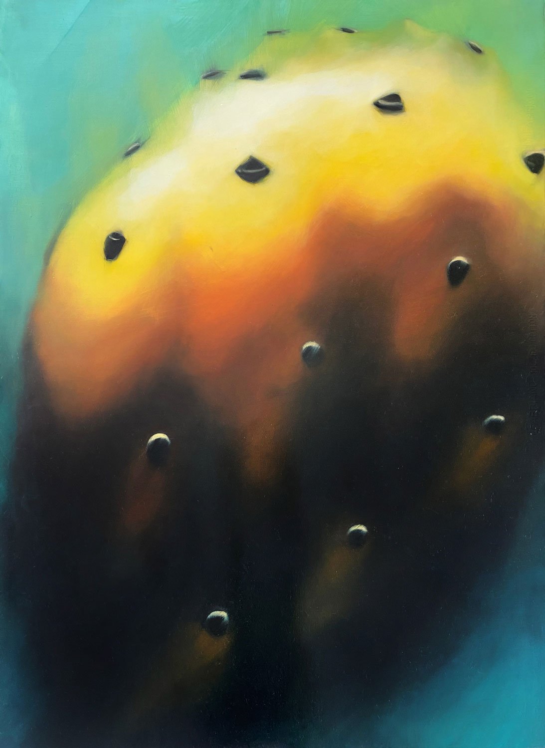 Syndi Kahn - Latibule - 100 x 71 cm - Oil on paper framed behind glass with Kiaat - R26 250