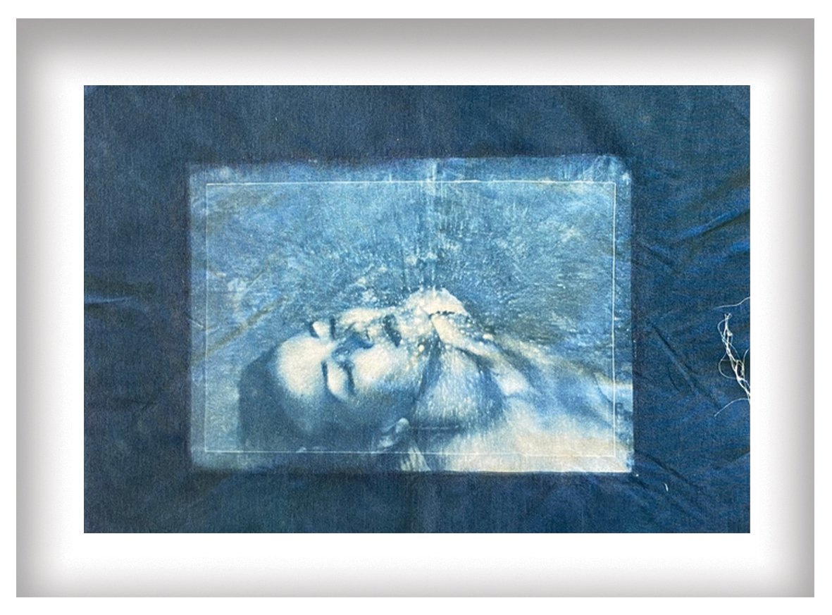 Sune Van Tonder - The riverbed where I lost you - 75 x 92.5 cm - Cyanotype on canvas - R29 400