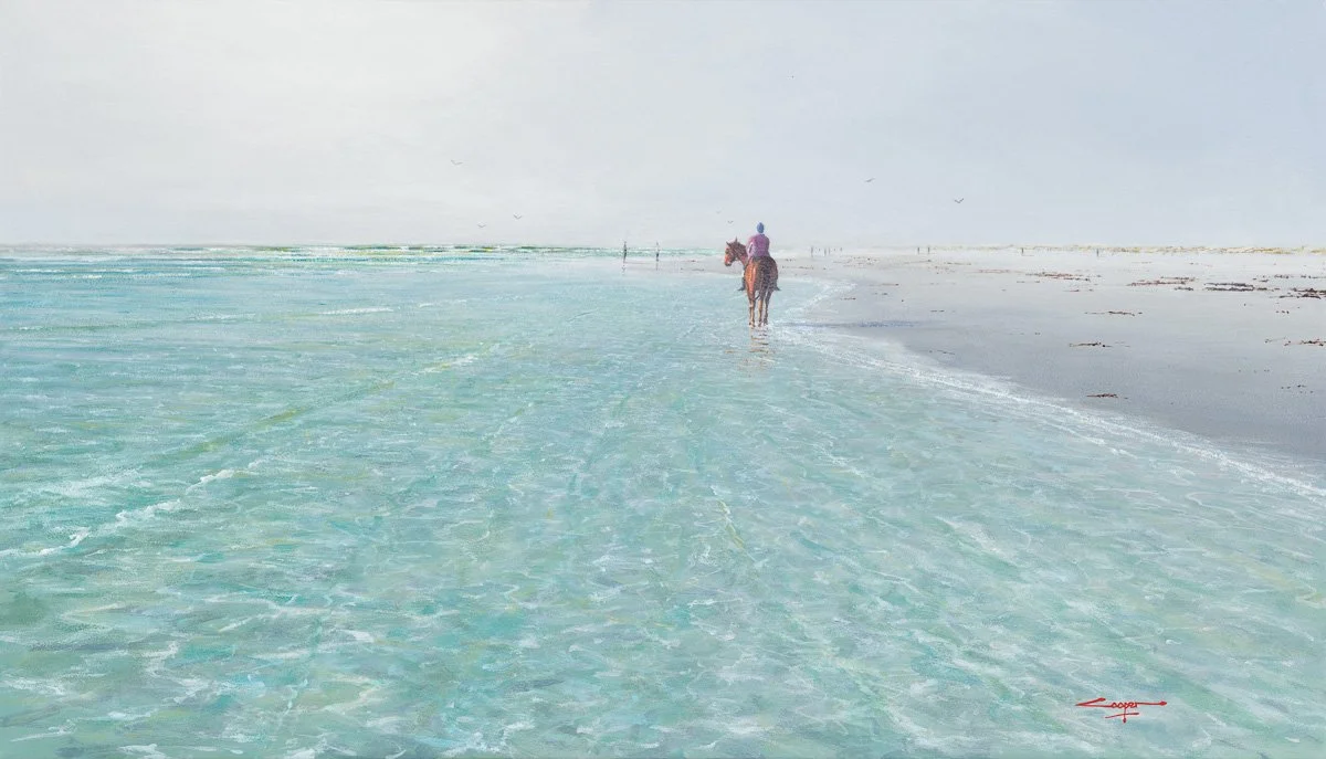 Andrew Cooper - Mist rolling in from the sea - 43 x 75 cm - Acrylic on canvas - R48 000