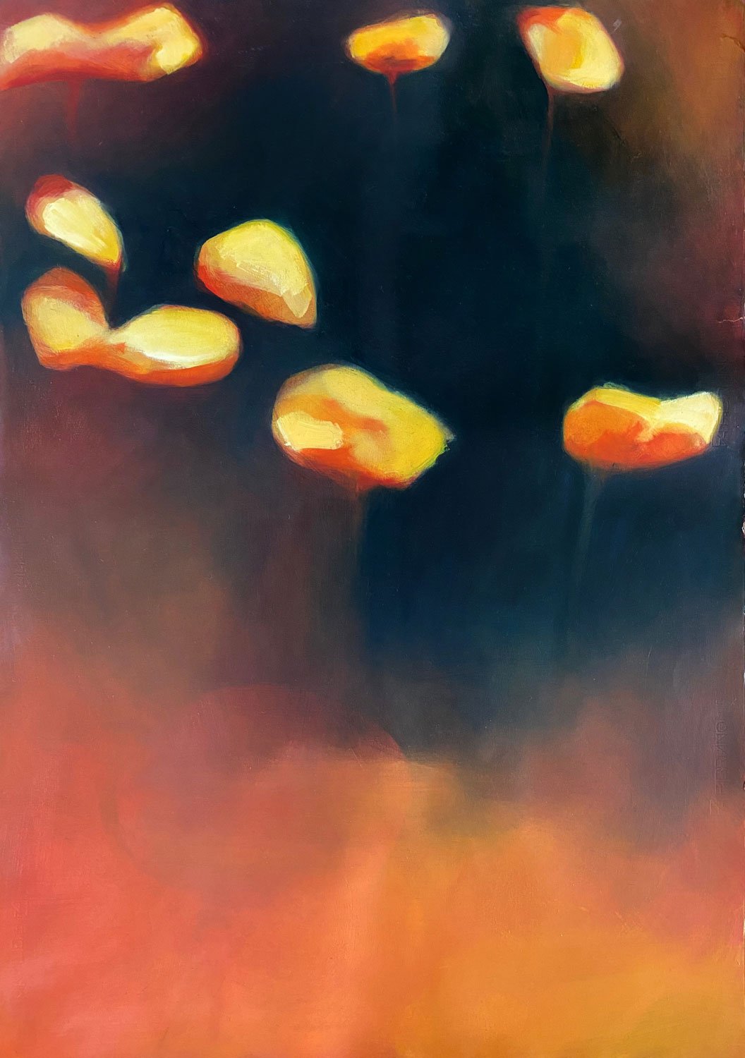 Syndi Kahn - Ambrosial - 100 x 71 cm - Oil on paper framed behind glass with Kiaat - R26 250