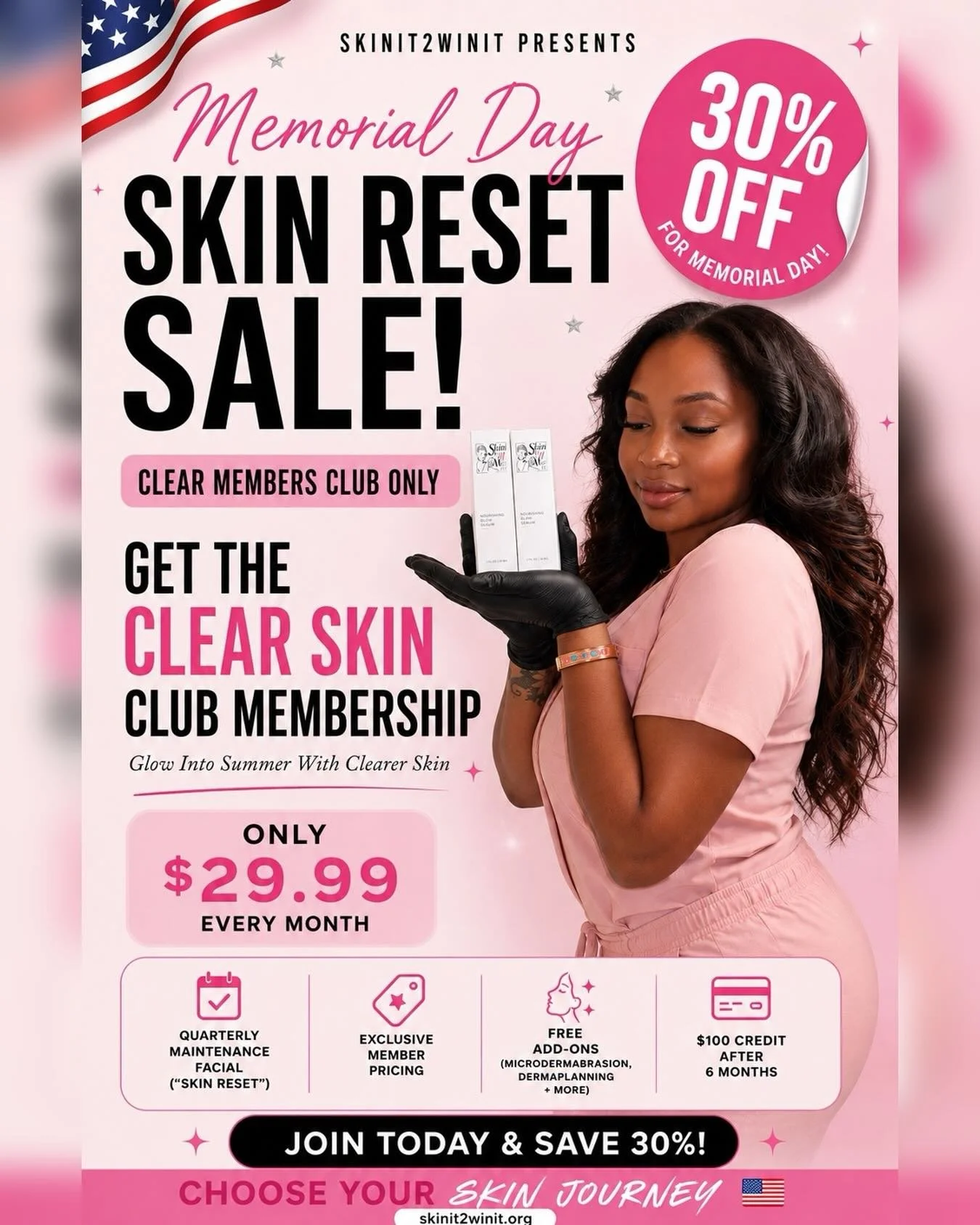 ☀️ Memorial Day Skin Reset Sale is HERE! 🇺🇸✨

Join the Clear Skin Club Membership and receive 30% OFF your package automatically &mdash; no code needed! 💖
Your discount will be applied as soon as you join the membership!

This is the perfect time 