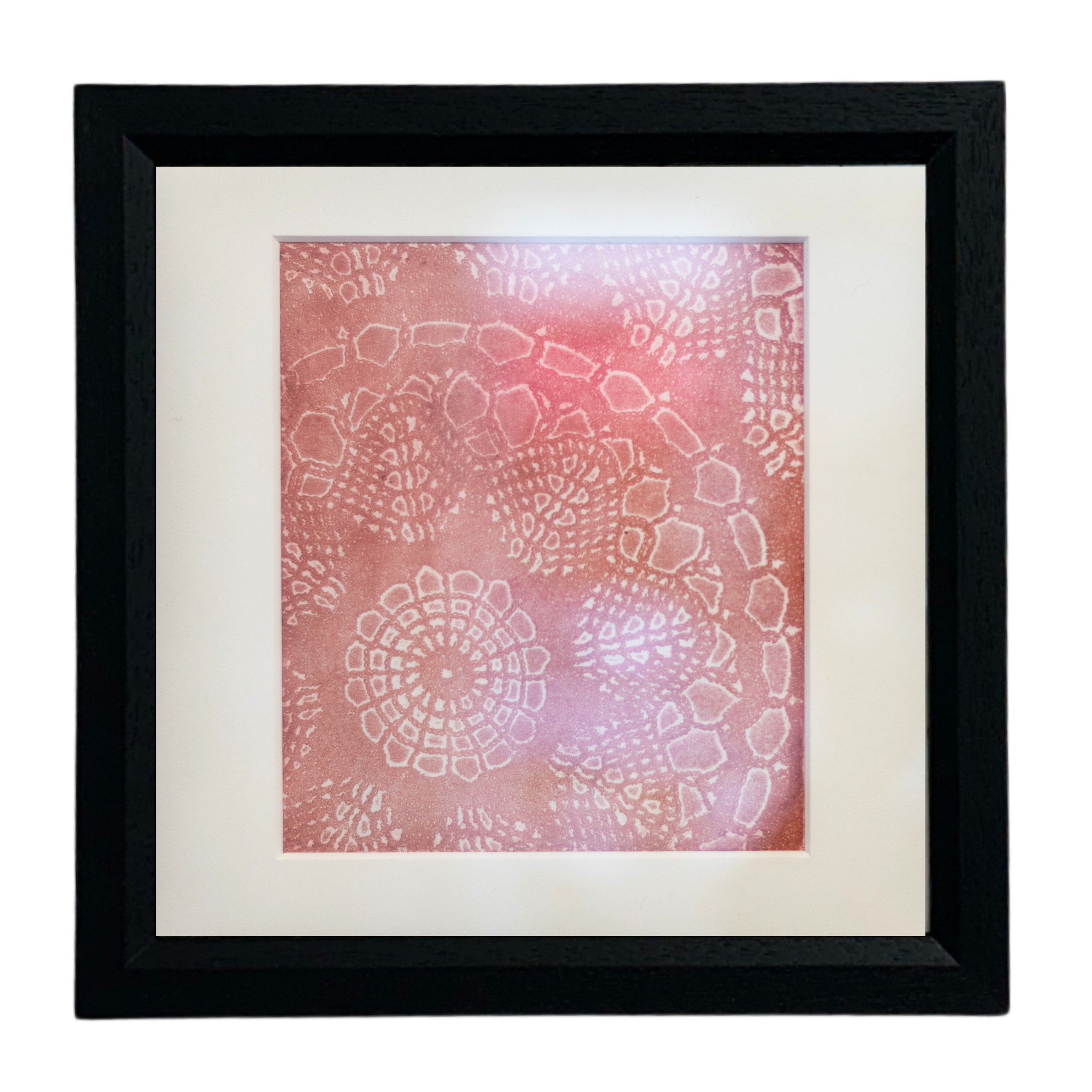 Doily Etching III (Burnt Umber Ink) 20 x 20cm Mounted