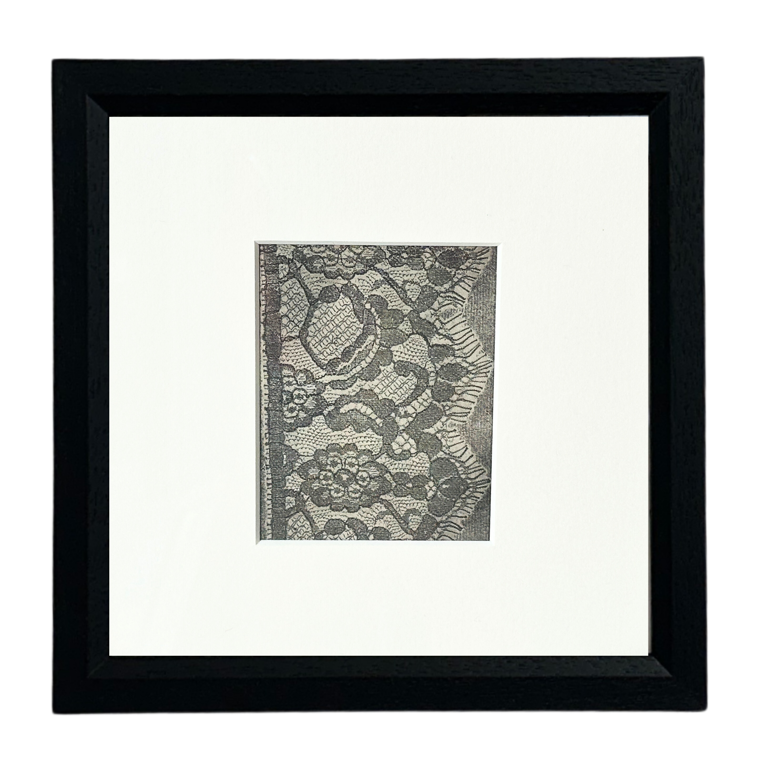 Lace Etching IX (Black Ink) 20 x 20cm Mounted