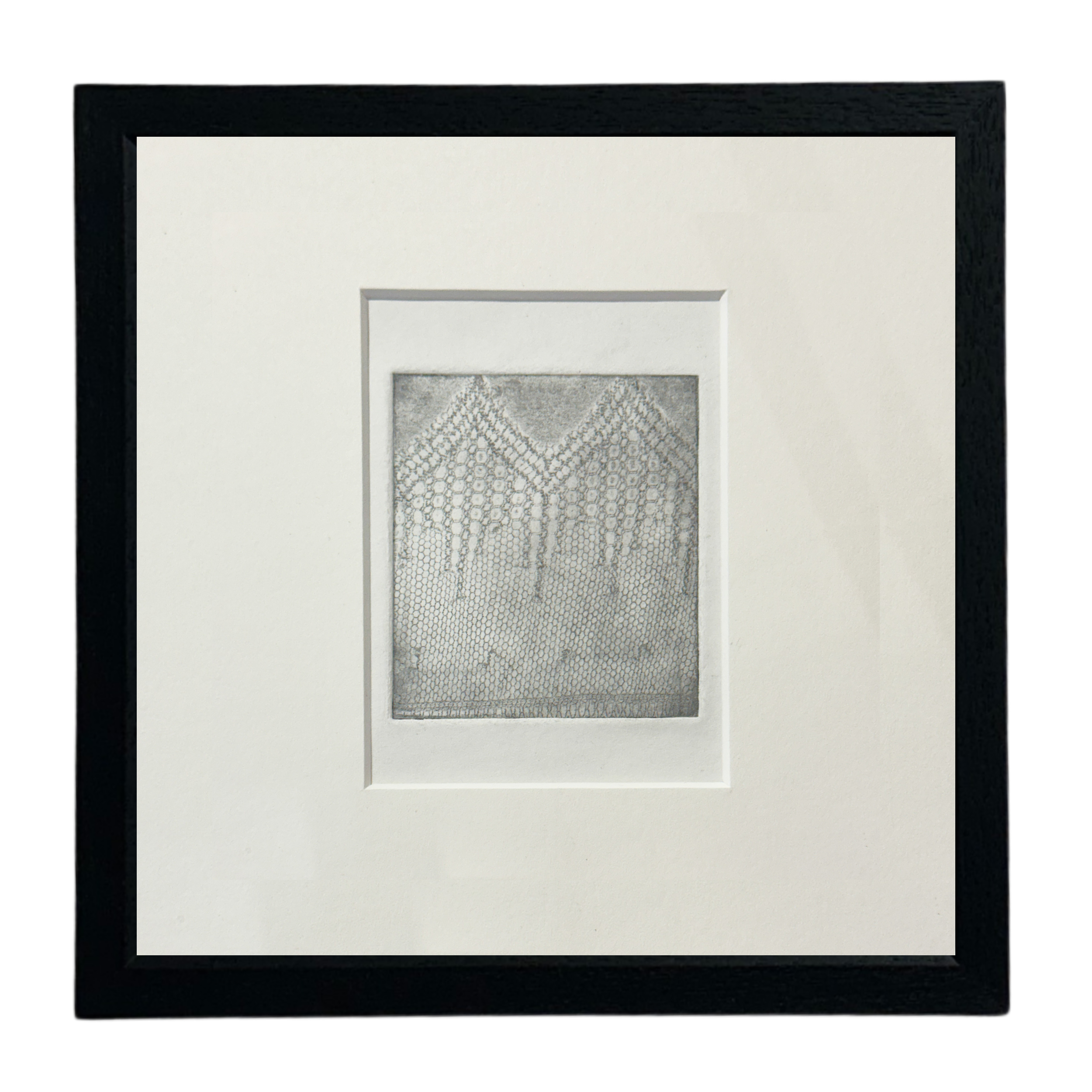 Lace Etching II (Black Ink) 20 x 20cm Mounted