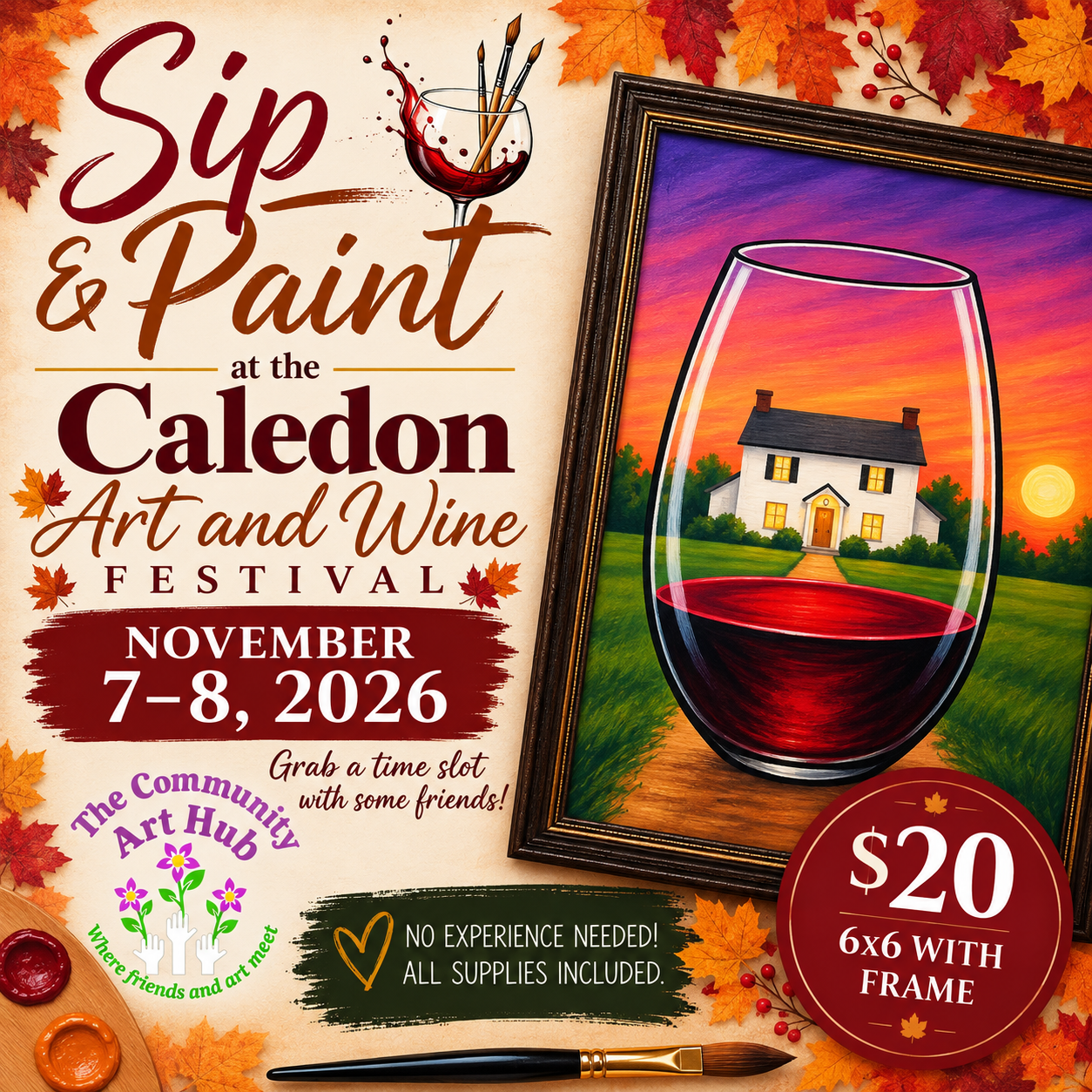 Sip and Paint at Caledon State Park Art and Wine Festival