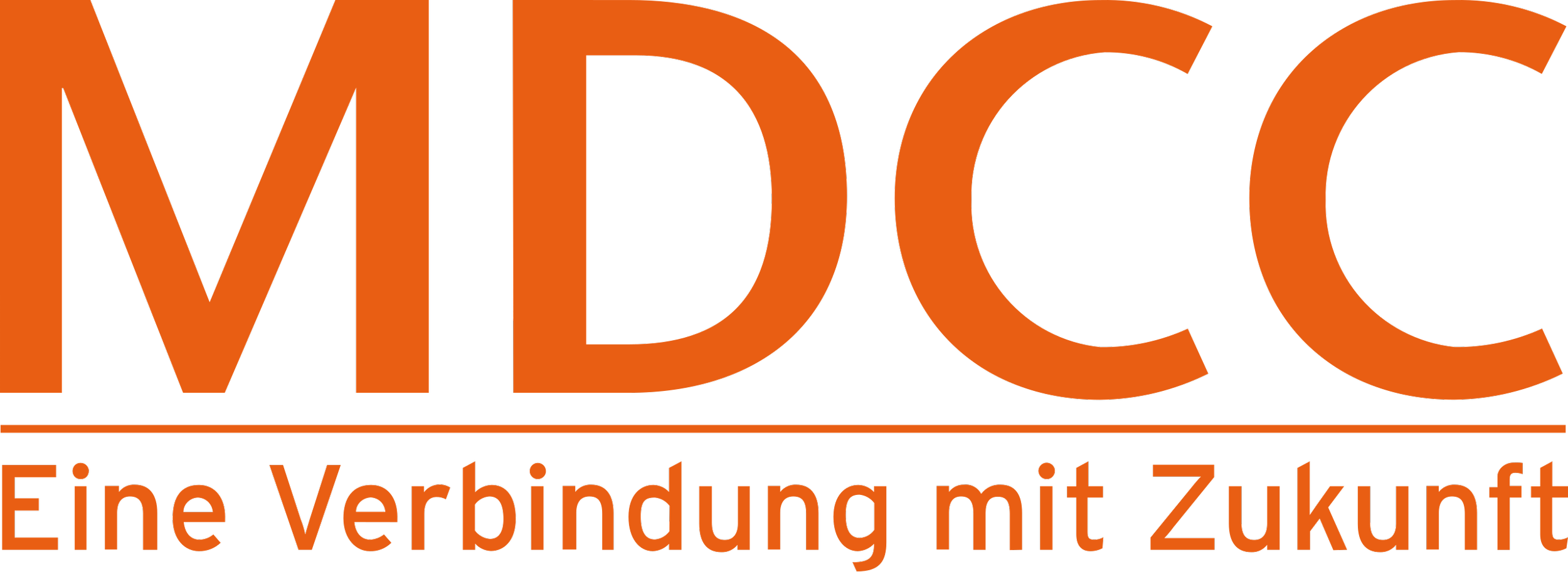 Das Logo von MIDEC mit orangefarbenem Text und Unterzeile 'Eine Verbindung mit Zukunft' auf schwarzem Hintergrund.