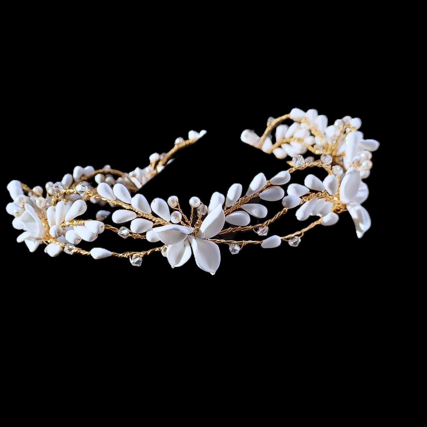 Handcrafted matt white floral bridal wedding crown-20260829_190110.jpg