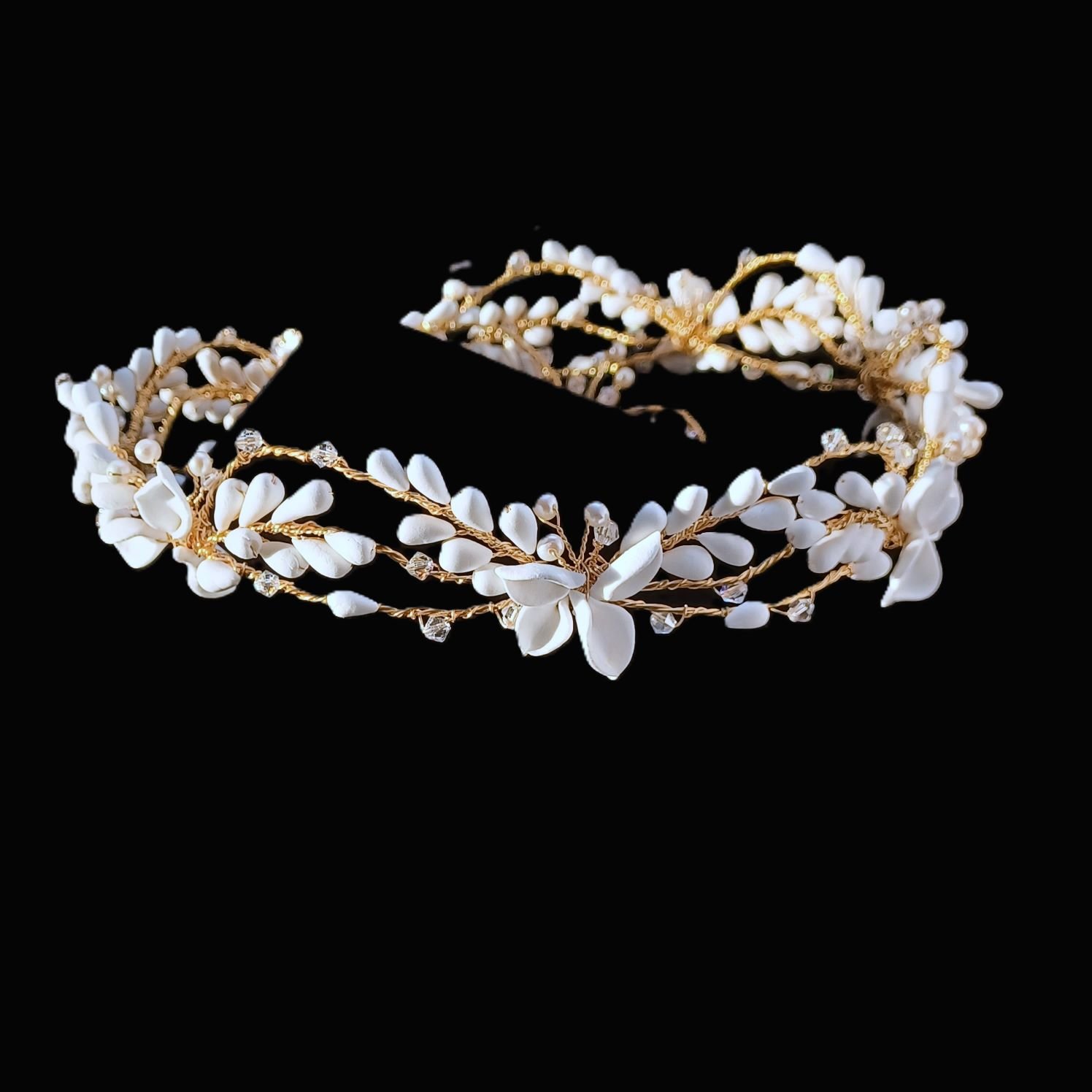 Handcrafted matt white floral bridal wedding crown-20260829_190217.jpg