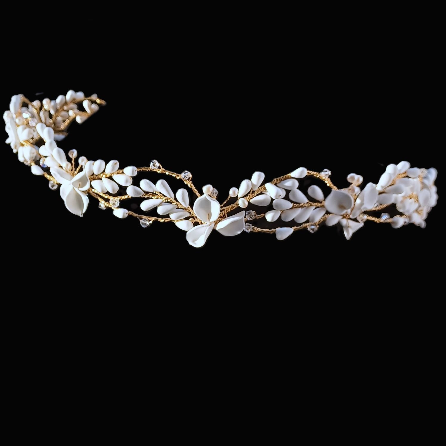 Handcrafted matt white floral bridal wedding crown-20260829_190242.jpg