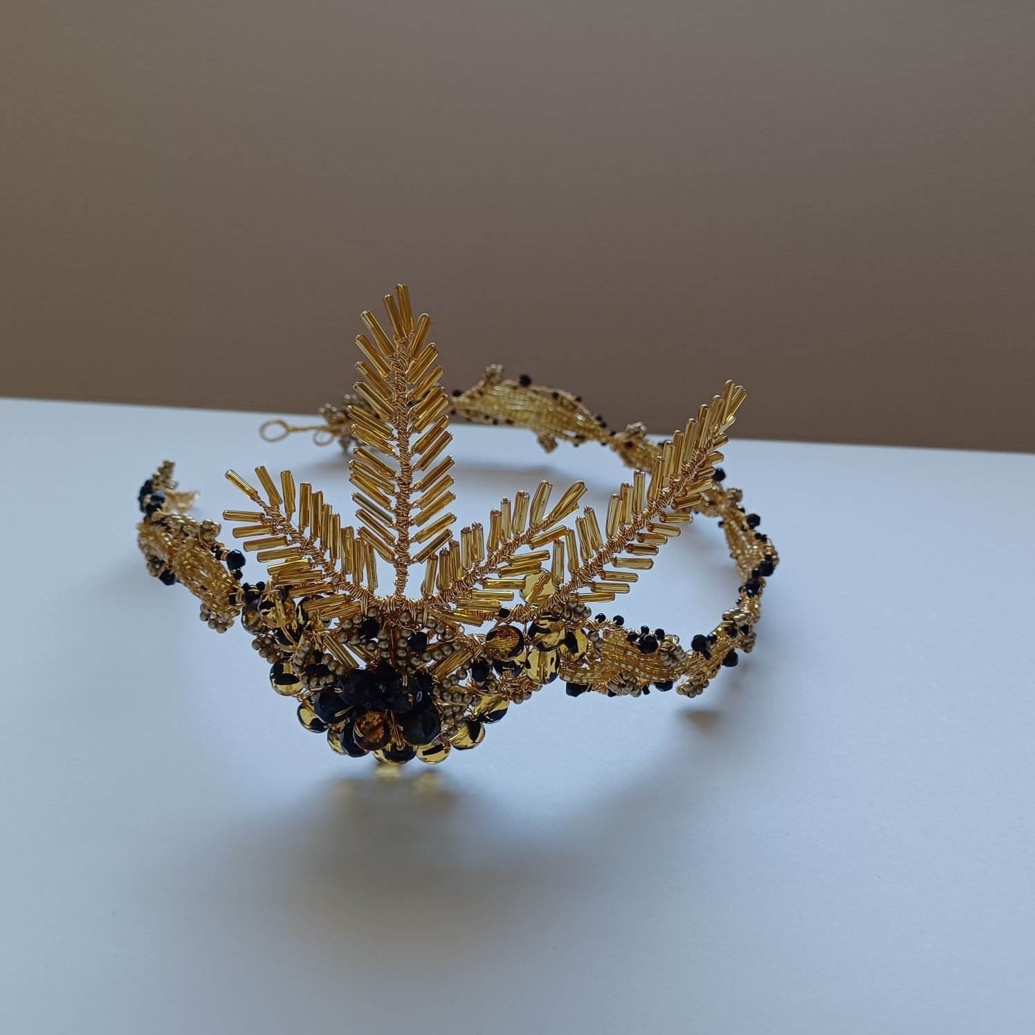 Unconventional-golden-beaded-1920s-style-occasion-hair-accessory-handmadeinuk-Marigold (2).jpg