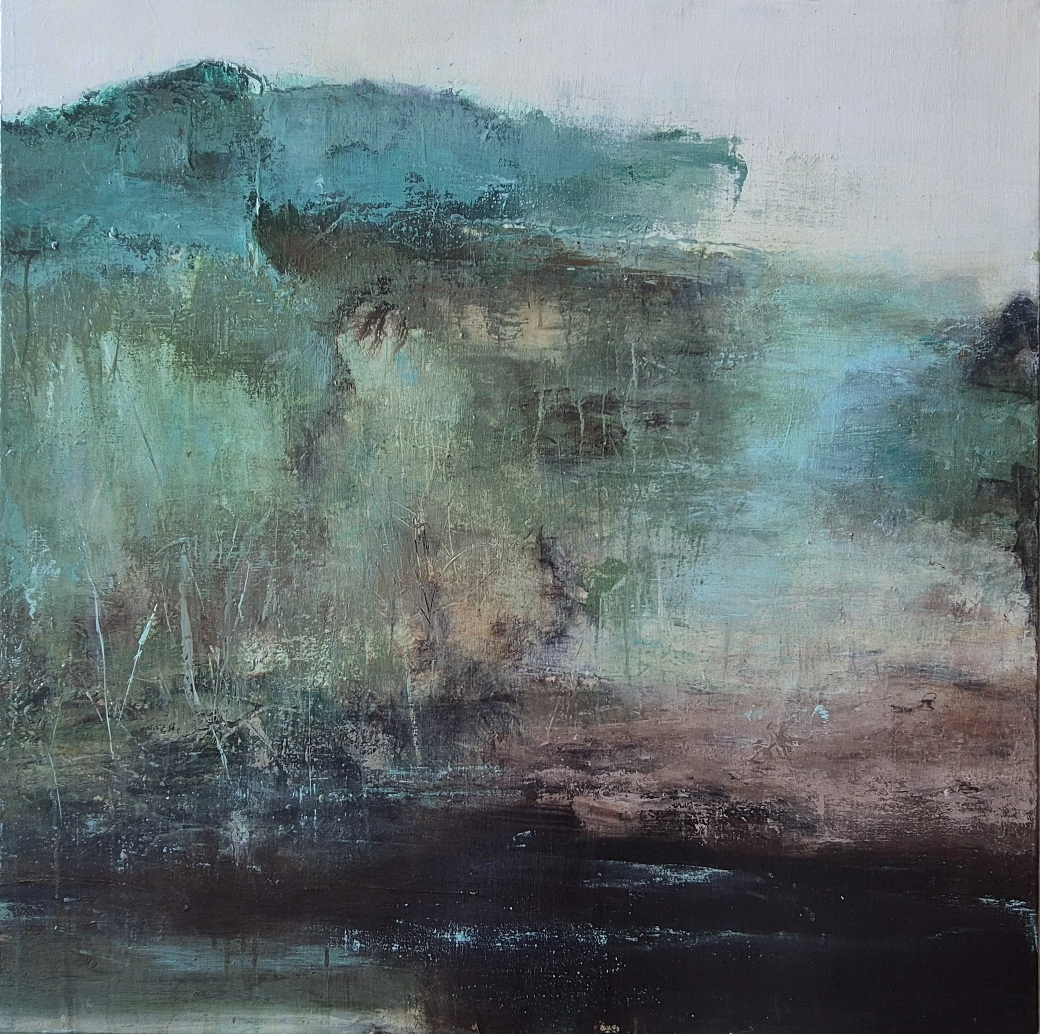 Forest Bathing, 2025. Mixed media on canvas- 36 x 36 inches/91 x 91 cm