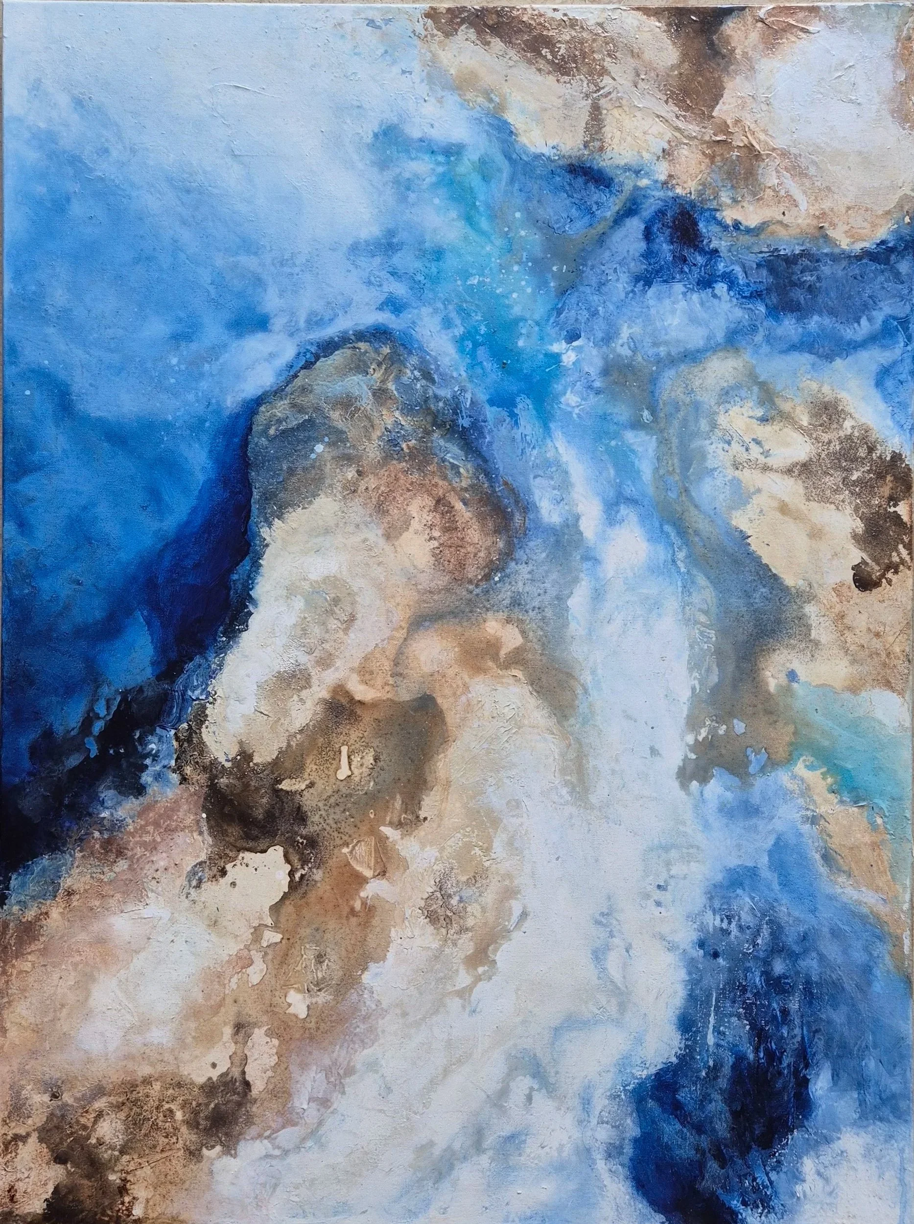Trust in the Flow-3, 2026; Mixed media on Canvas; 30 x 40 inches/76x102cm; Price on Request.