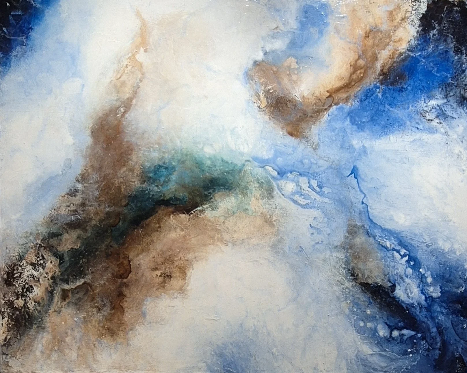 Celestial Symphony, 2025. Mixed media on canvas-48 x 60 inches/122 x 153 cm