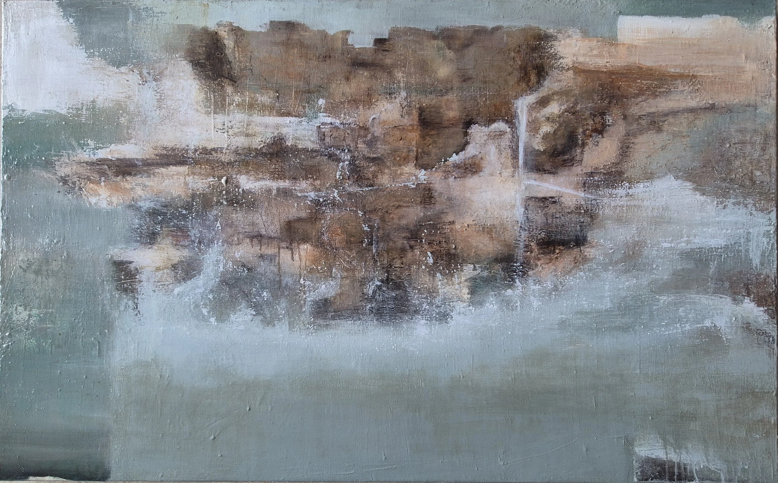 Flowing Labyrinthine, 2025. Mixed media on canvas- 48 x 30 inches/122 x 76 cm