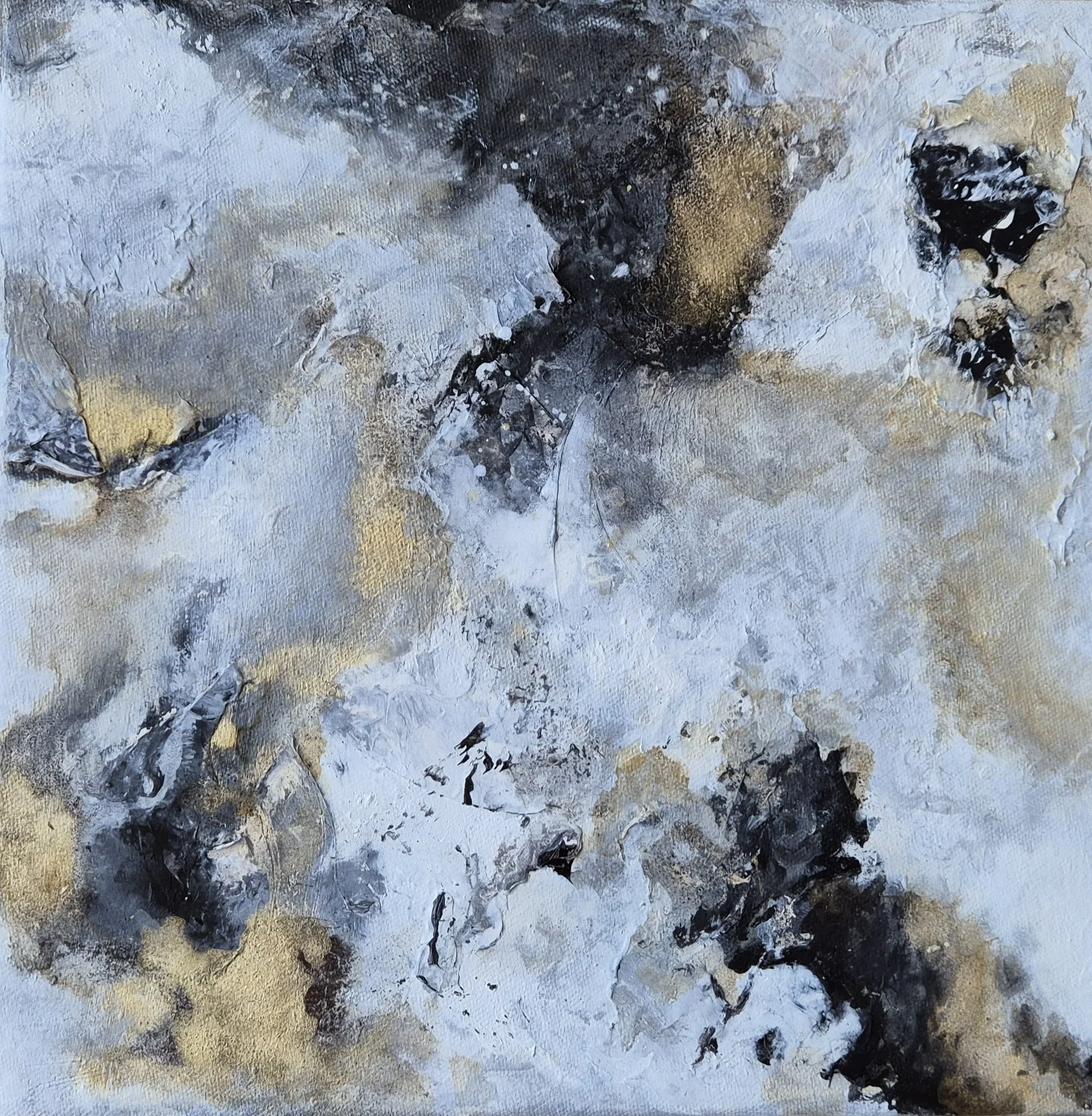 Soul Searching,2024. Mixed media on canvas-12x 12 inches/30 x 30 cm.  Price on Request.