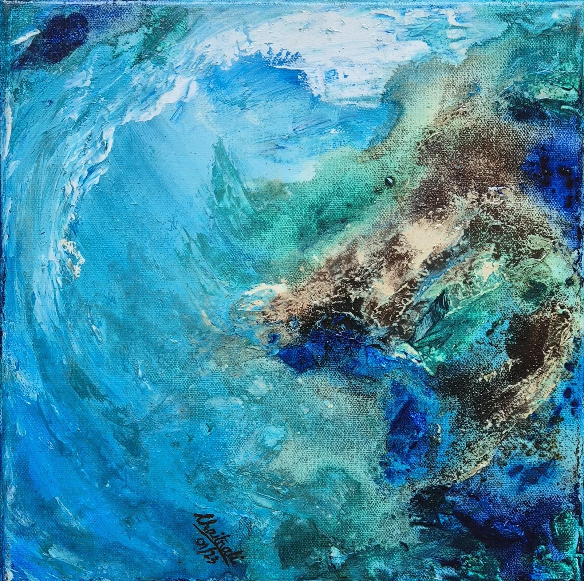 SOLD.
In Harmony, 2023. Mixed media on canvas-12x 12 inches/30 x 30 cm
