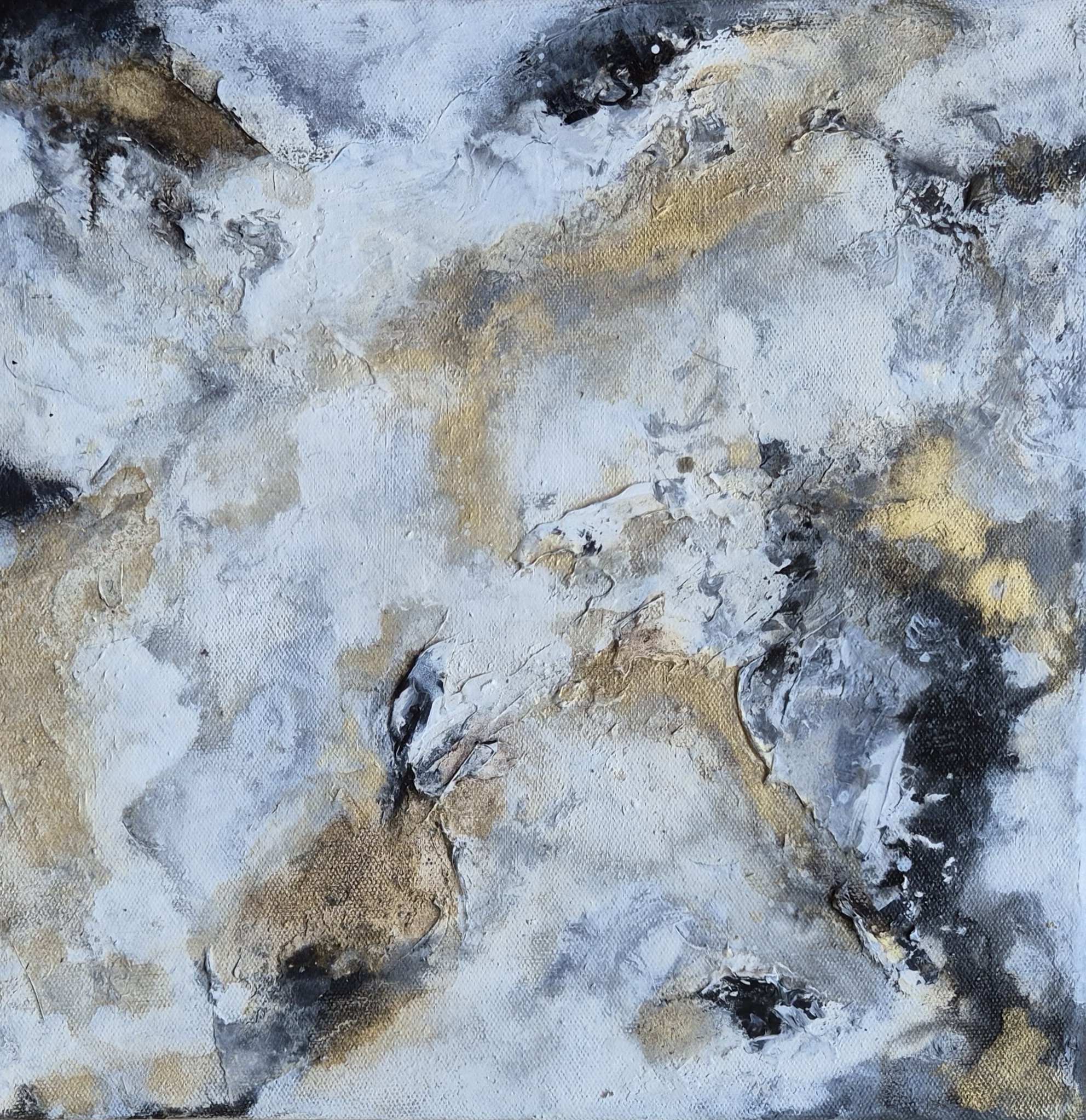 Mystical Sojourn,2024. Mixed media on canvas-12x 12 inches/30 x 30 cm.  Price on Request.