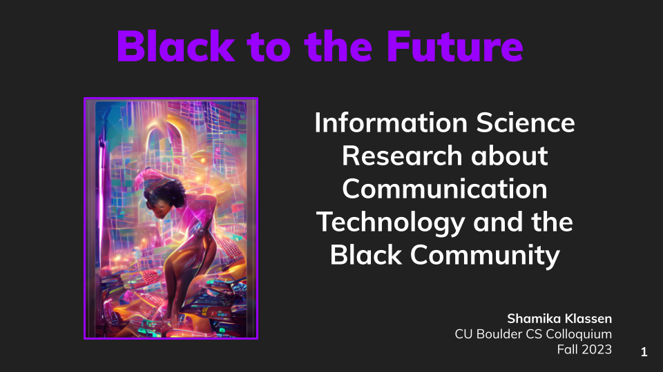 Sharing my Interdisciplinary Information Science Research with Computer Scientists