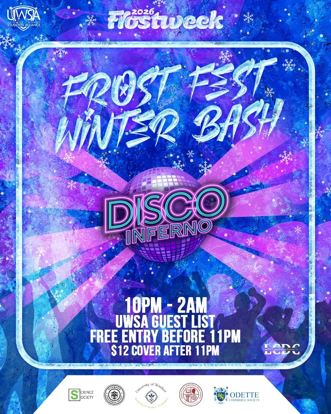 FINAL FROST DAY 🎶 Frost Week Bash @ Disco Inferno
Right after, we&rsquo;re taking Frost Week off campus with our favourite dancers @lancercompdanceco 🔥
Dance, music, and late-night vibes all around.
🎟️ Free entry if you&rsquo;re on the guest list 