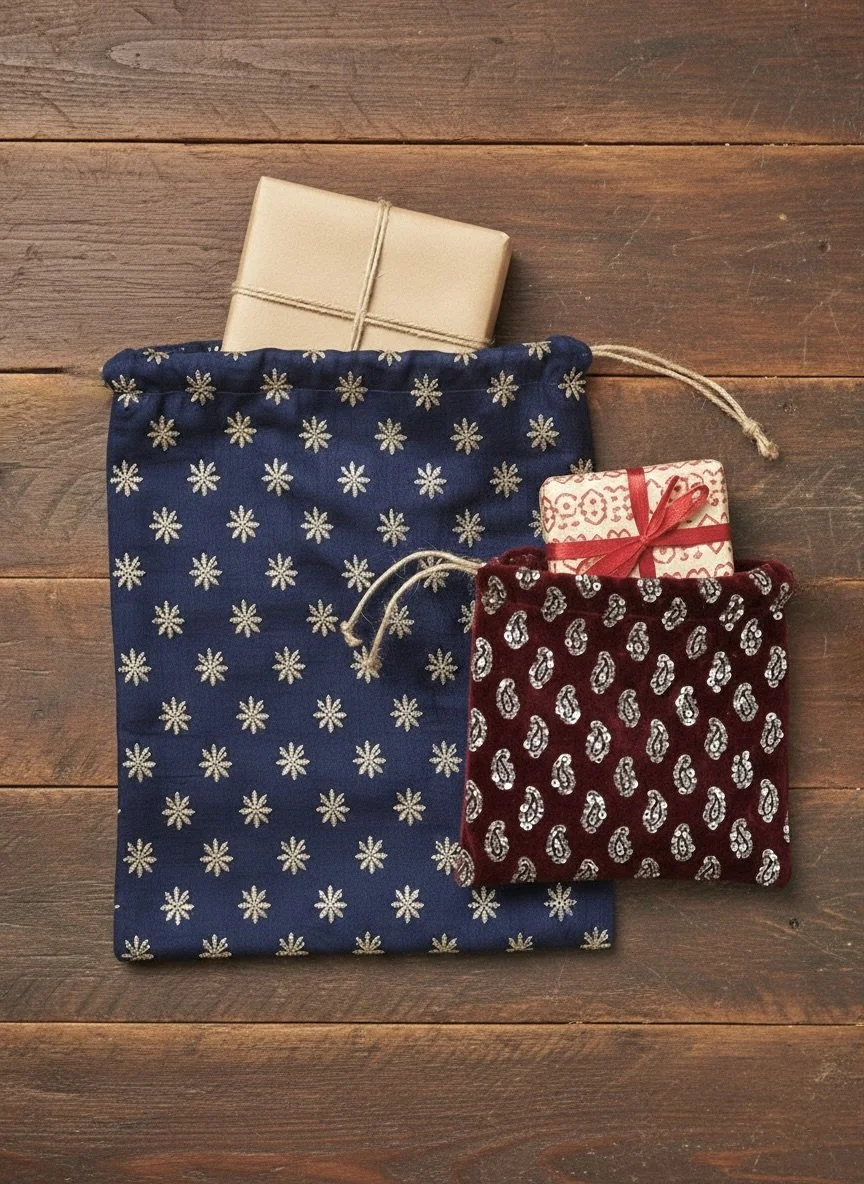 Recycled Sari Gift Bags, Various Sizes