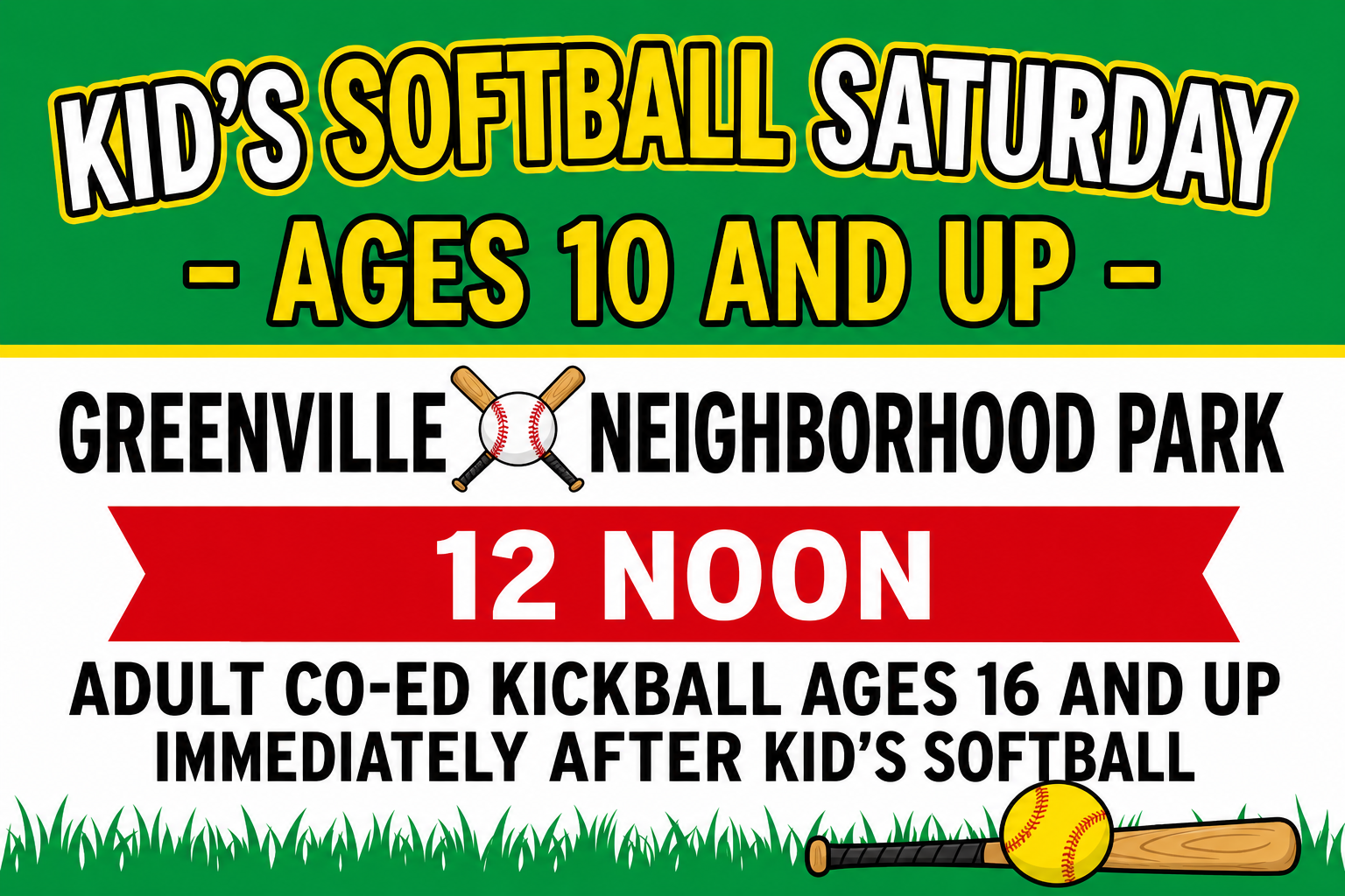 Kid's Softball Saturday