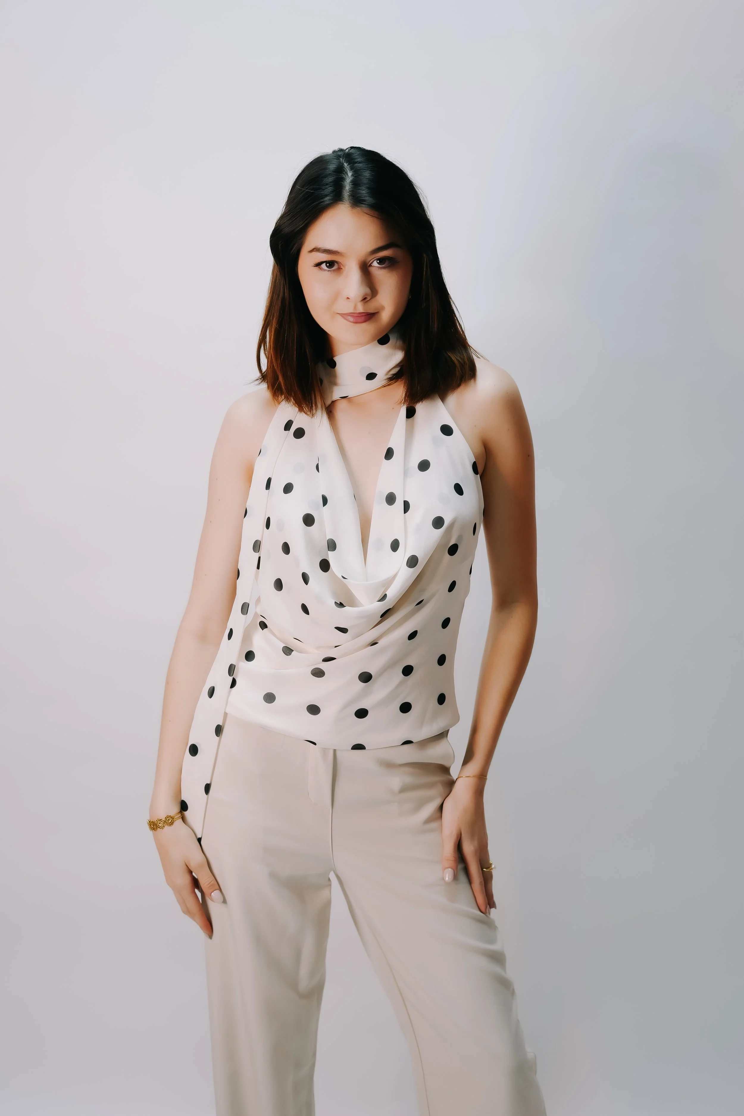 TOP A POIS NOIR ET BLANC NINA