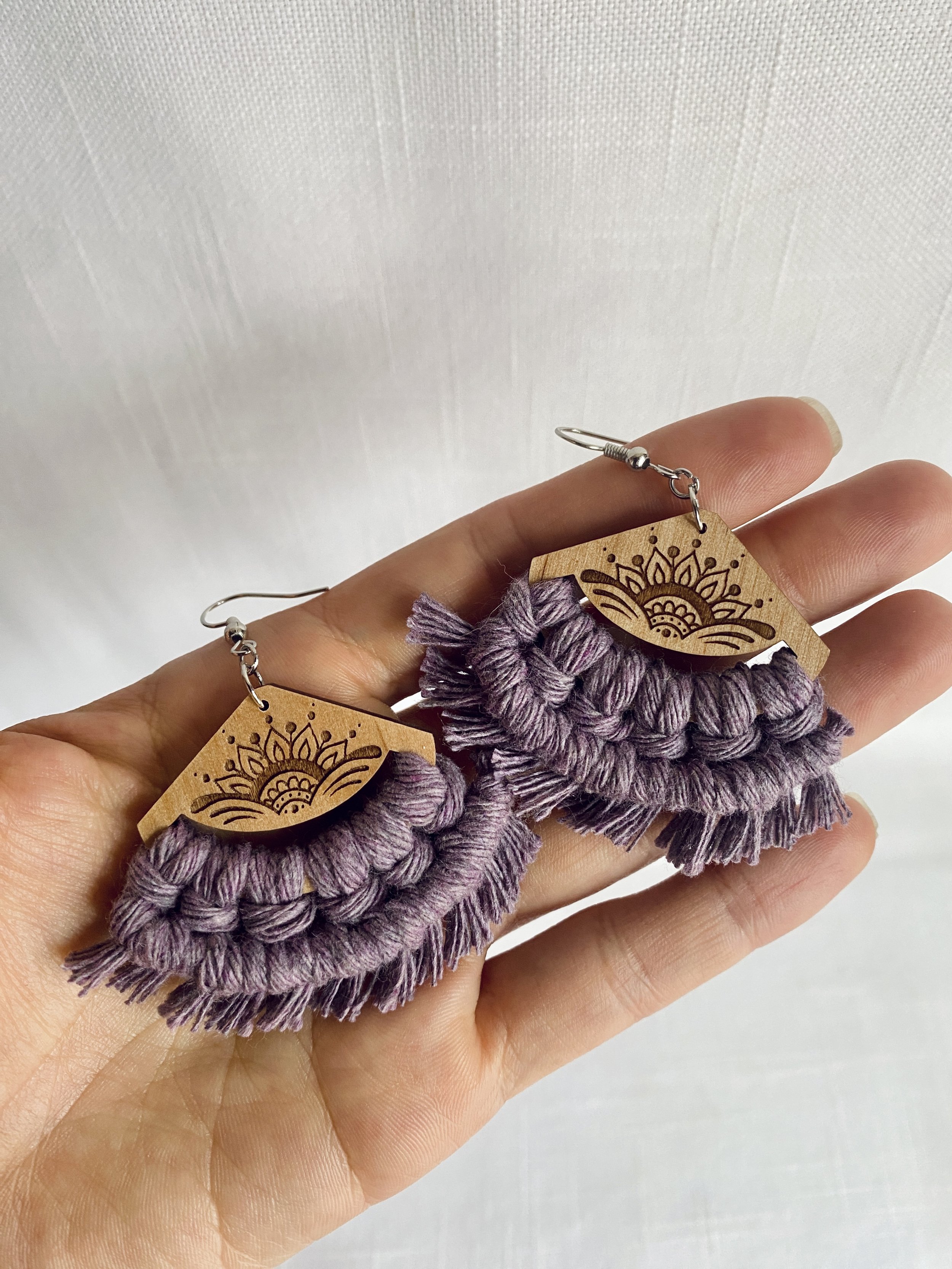 Mandala Lavender Earring