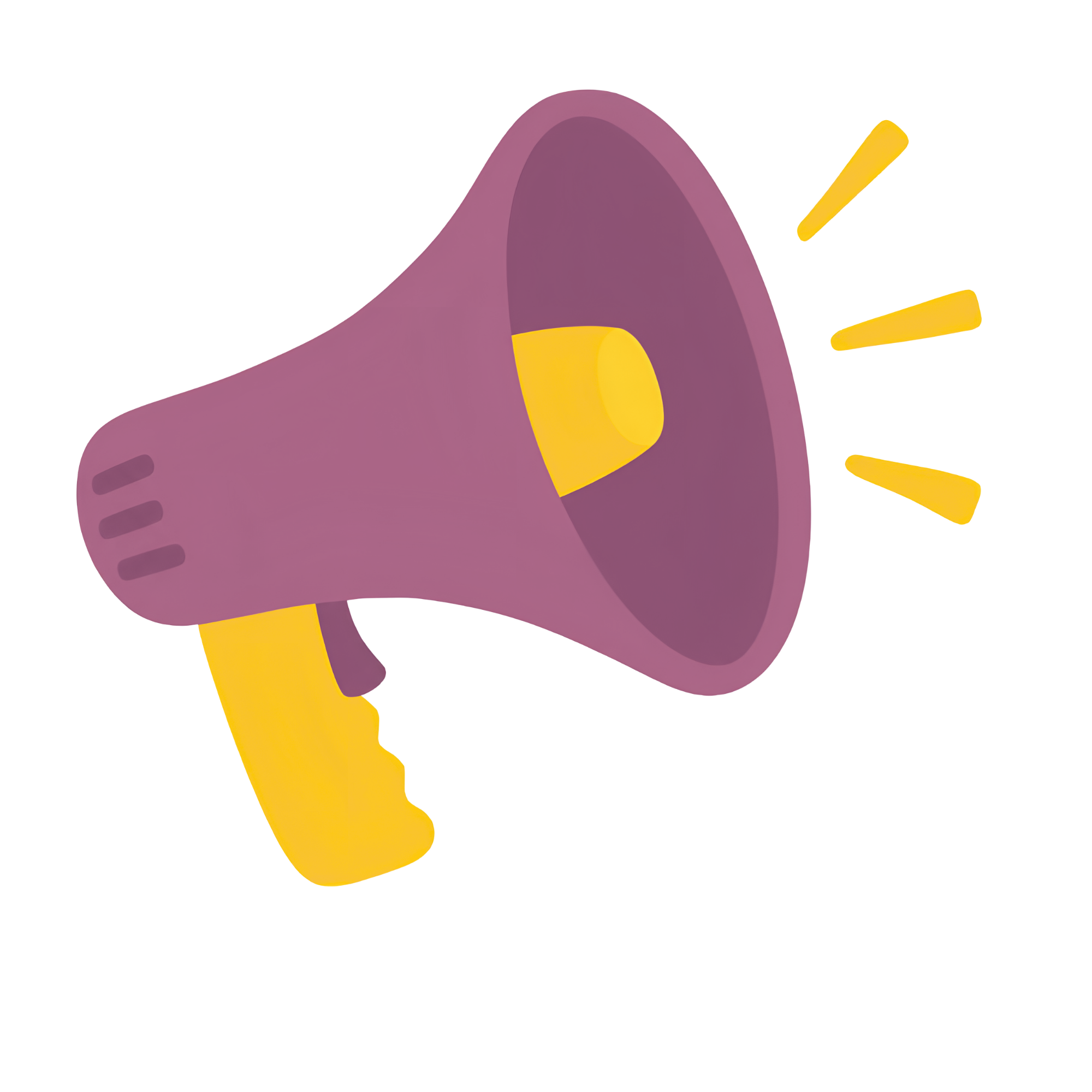 illustration of a purple and yellow loudspeaker