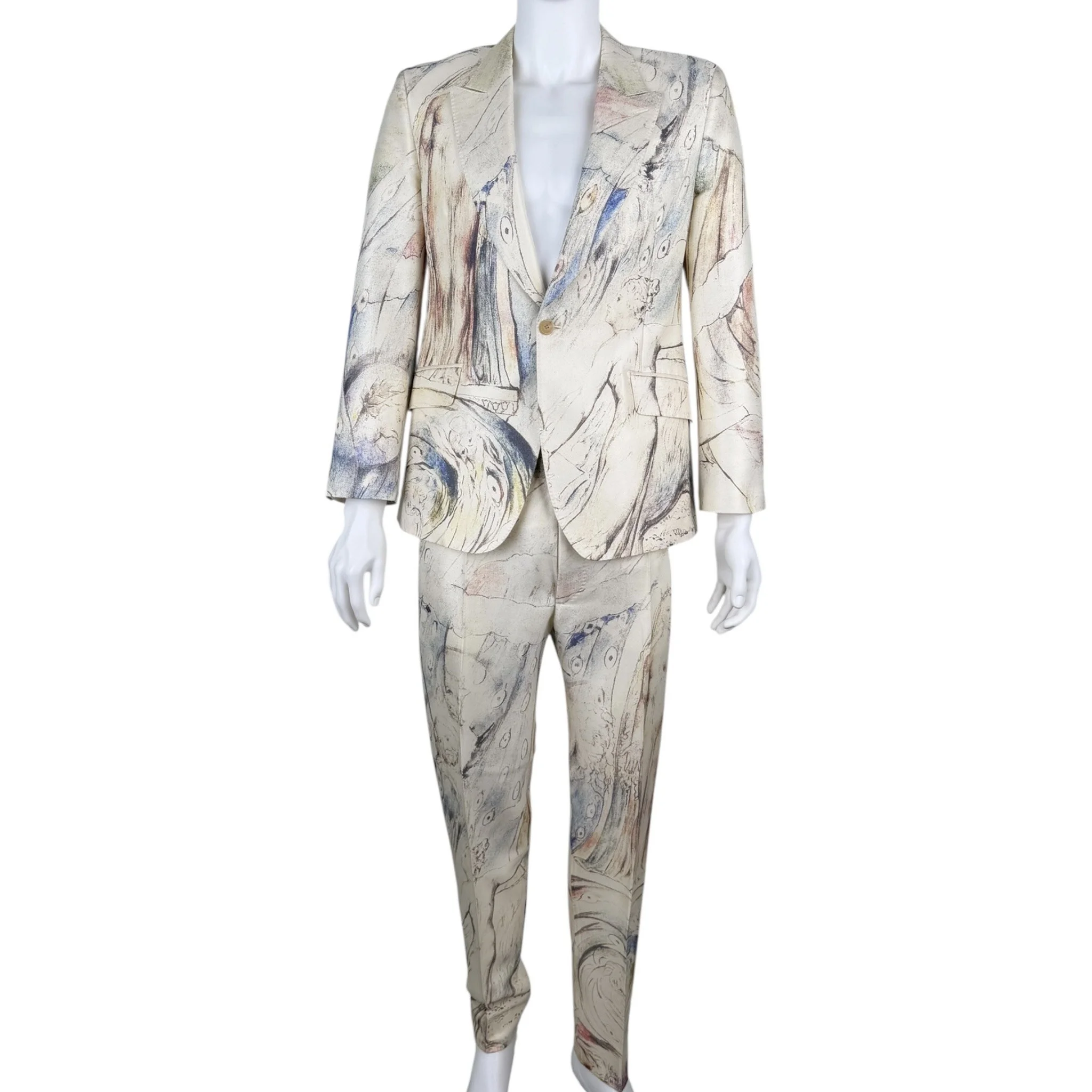 Alexander McQueen Men's William Blake Dante Print Suit – RARE, Collector piece
