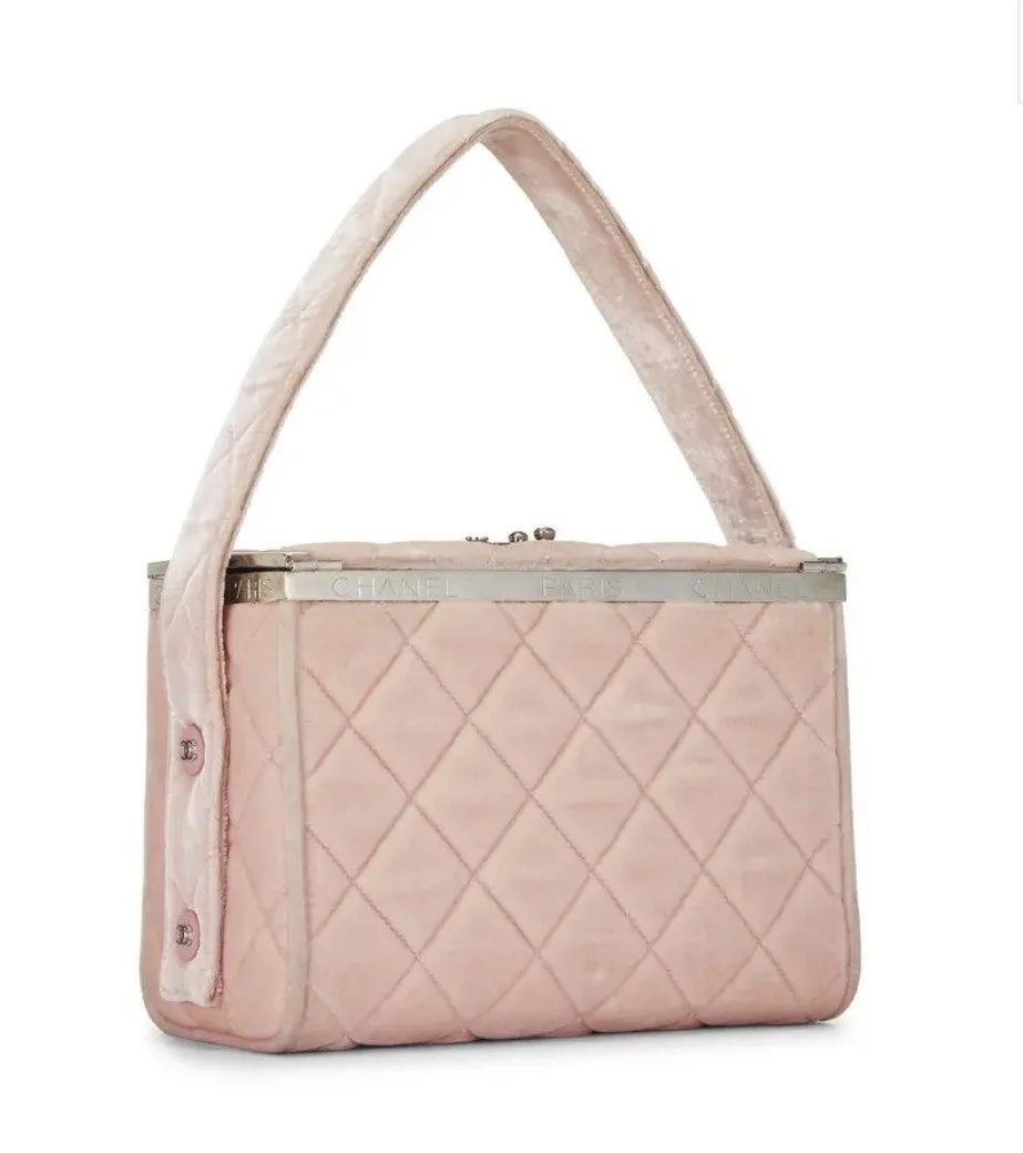 Chanel 1997 Quilted Vanity Top Handle Bag – Blush Pink