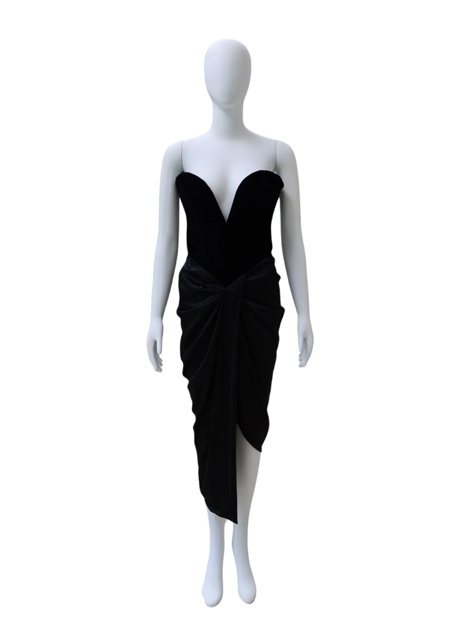 Schiaparelli Black Velvet Dress With Vertiginous Neckline