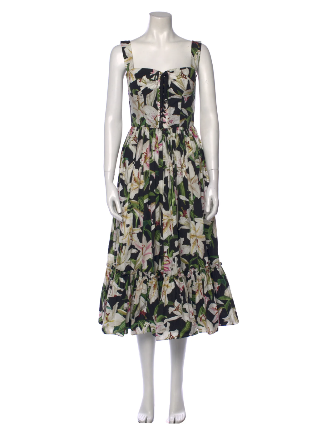 Dolce & Gabbana Floral Corset Midi Dress