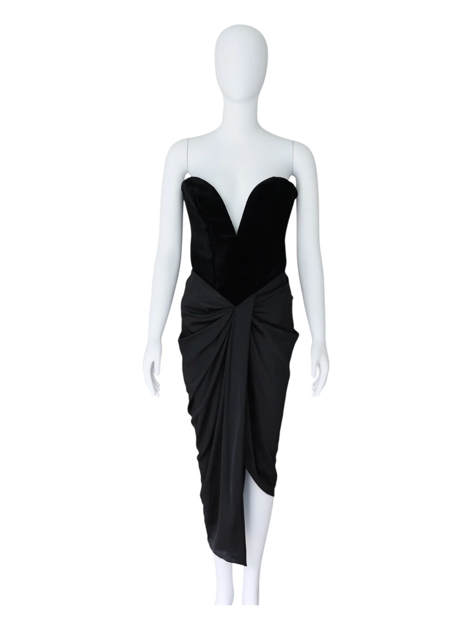 Schiaparelli Black Velvet Dress With Vertiginous Neckline