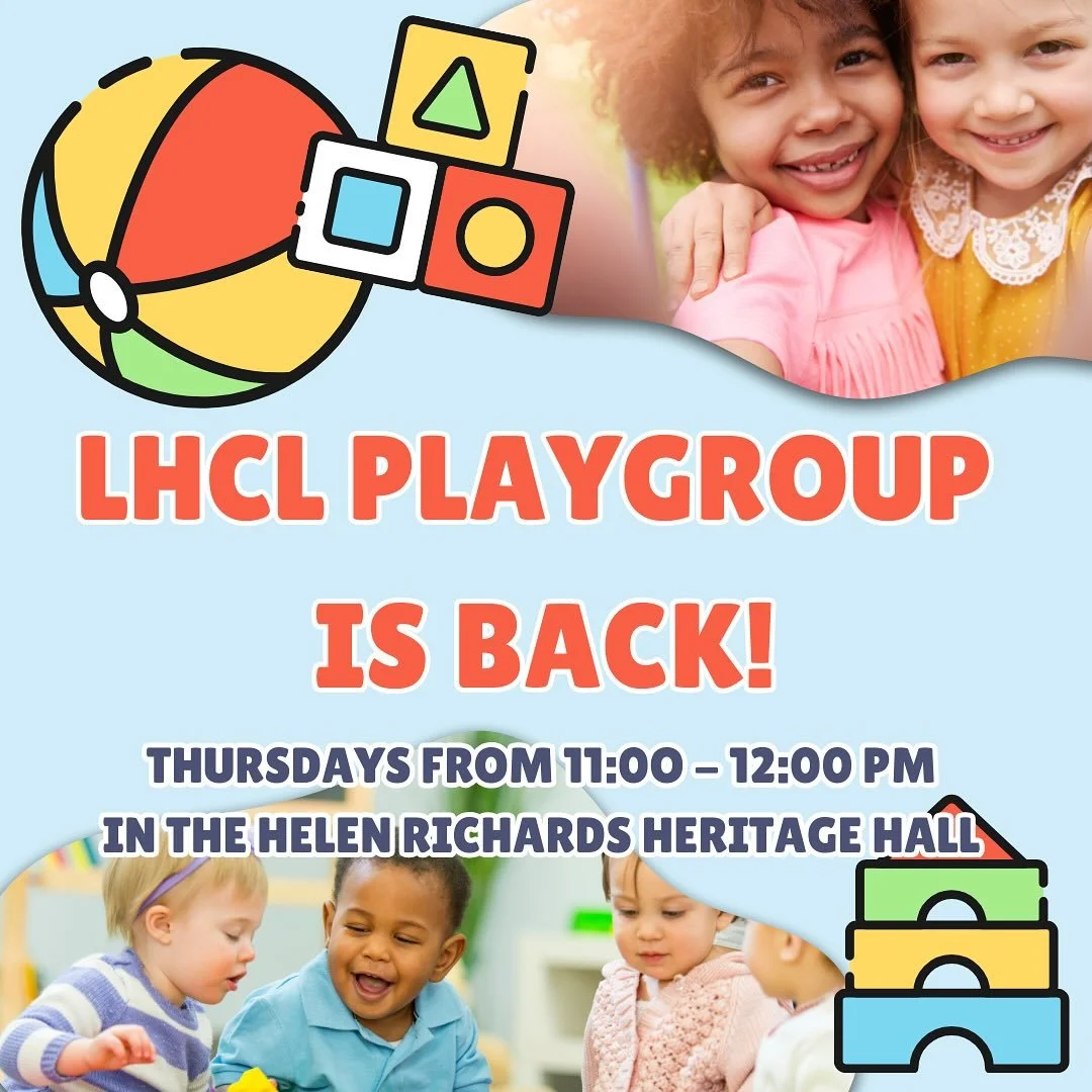 LHCL Playgroup has a NEW TIME!
Thursdays from 11:00 am to 12:00 pm. 

Come join the fun!! Kids 0-5 and their caregivers/parents welcome.