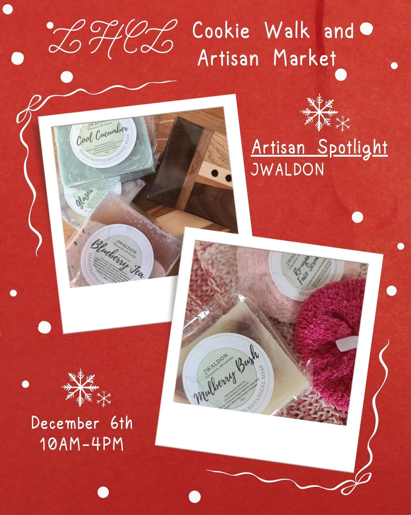 Artisan Feature: JWALDON 
A husband-wife team who make artisanal soaps and bespoke wooden soap dishes. They also have hand woven and knitted home accessories! 

#lhclYeg #laurierheights
