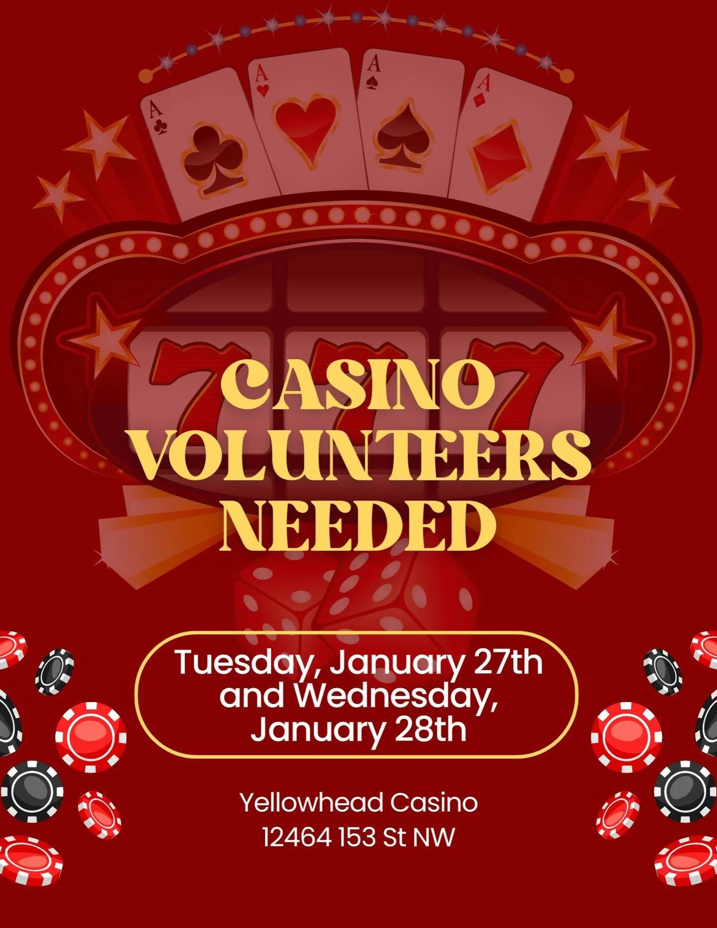 We are looking for casino volunteers! Please click the link in our bio to find the sign up sheet. 
#laurierheights #lhclyeg #yegcommunity
