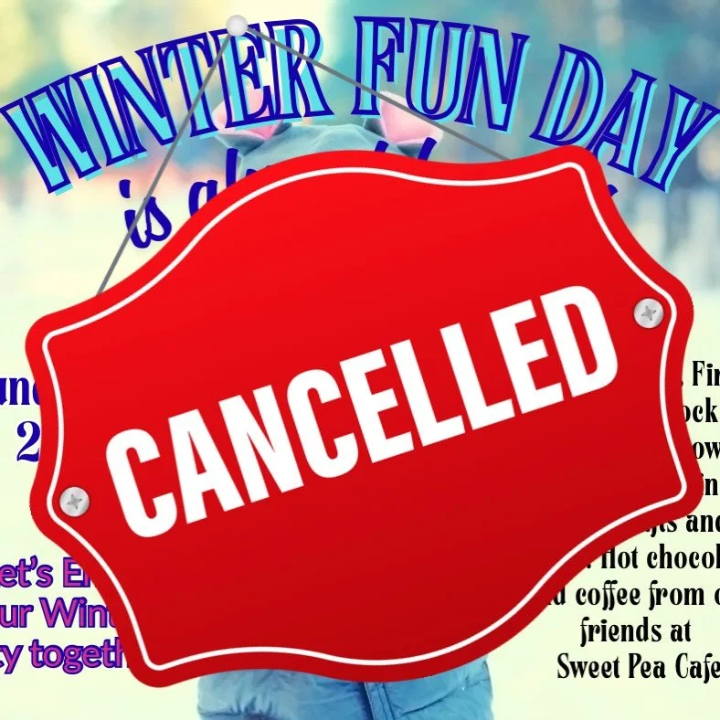 Winter Funday and the Community Potluck scheduled for tomorrow (Sunday, February 22nd) are cancelled due to the cold weather. We are sorry for any inconvenience and hope to see you all at our March Potluck.
