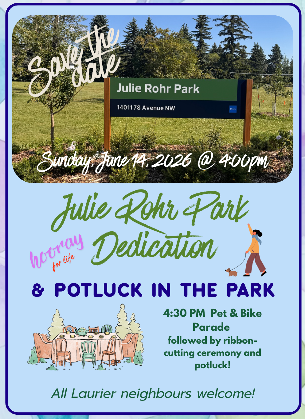 Julie Rohr Park Dedication & Potluck in the Park