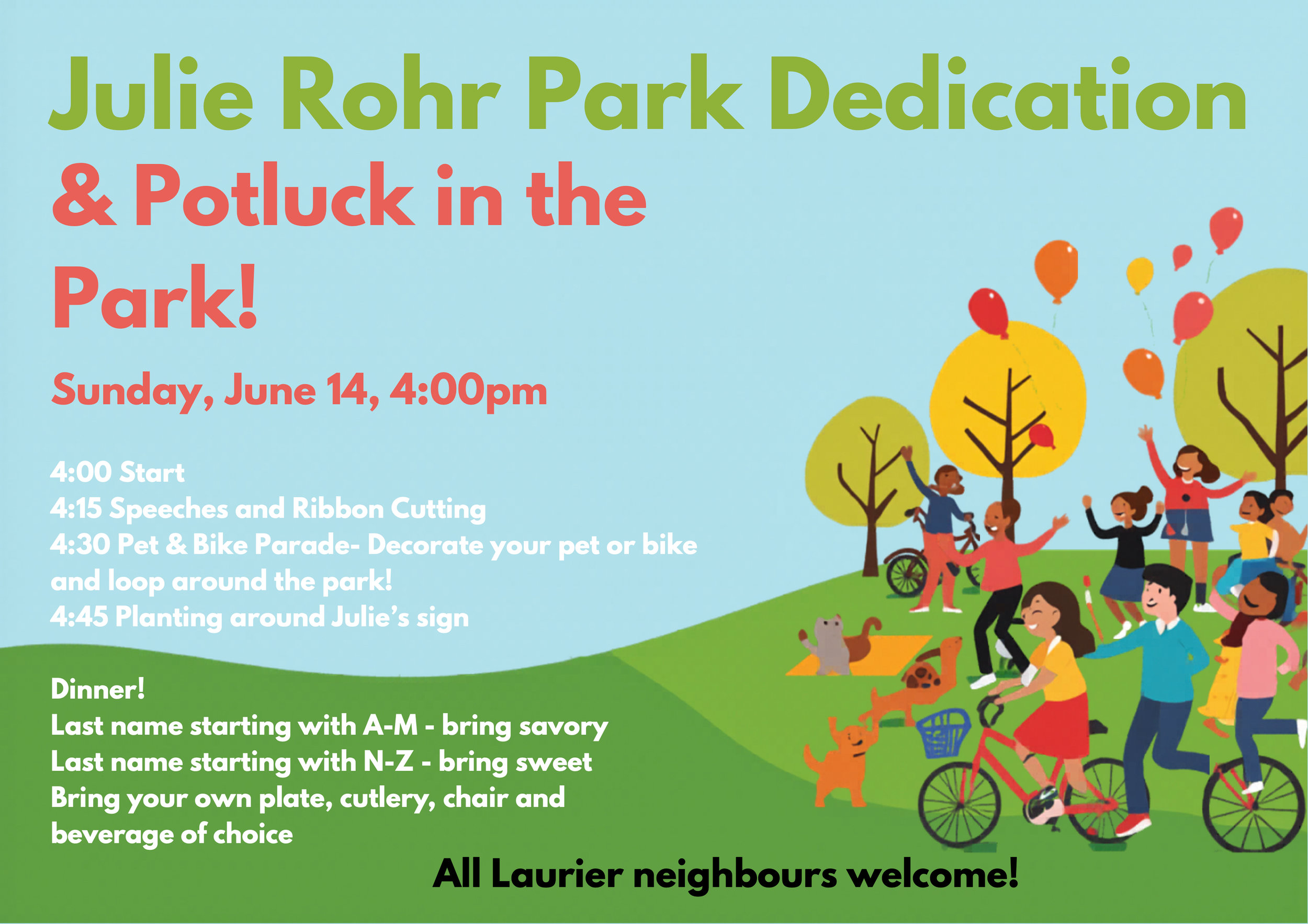Julie Rohr Park Dedication & Potluck in the Park