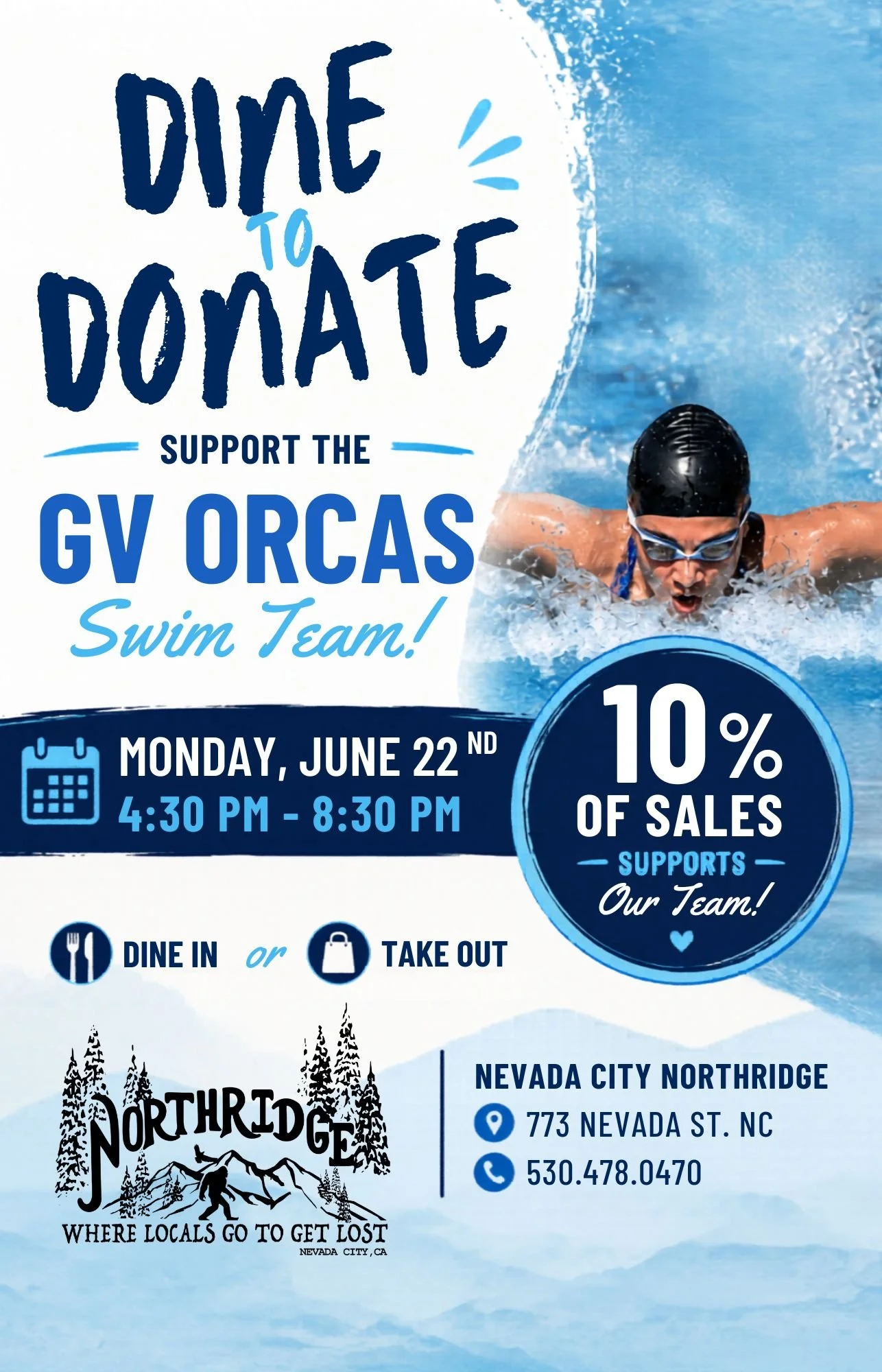 Dine to Donate: GV Orca Youth Swim Team
