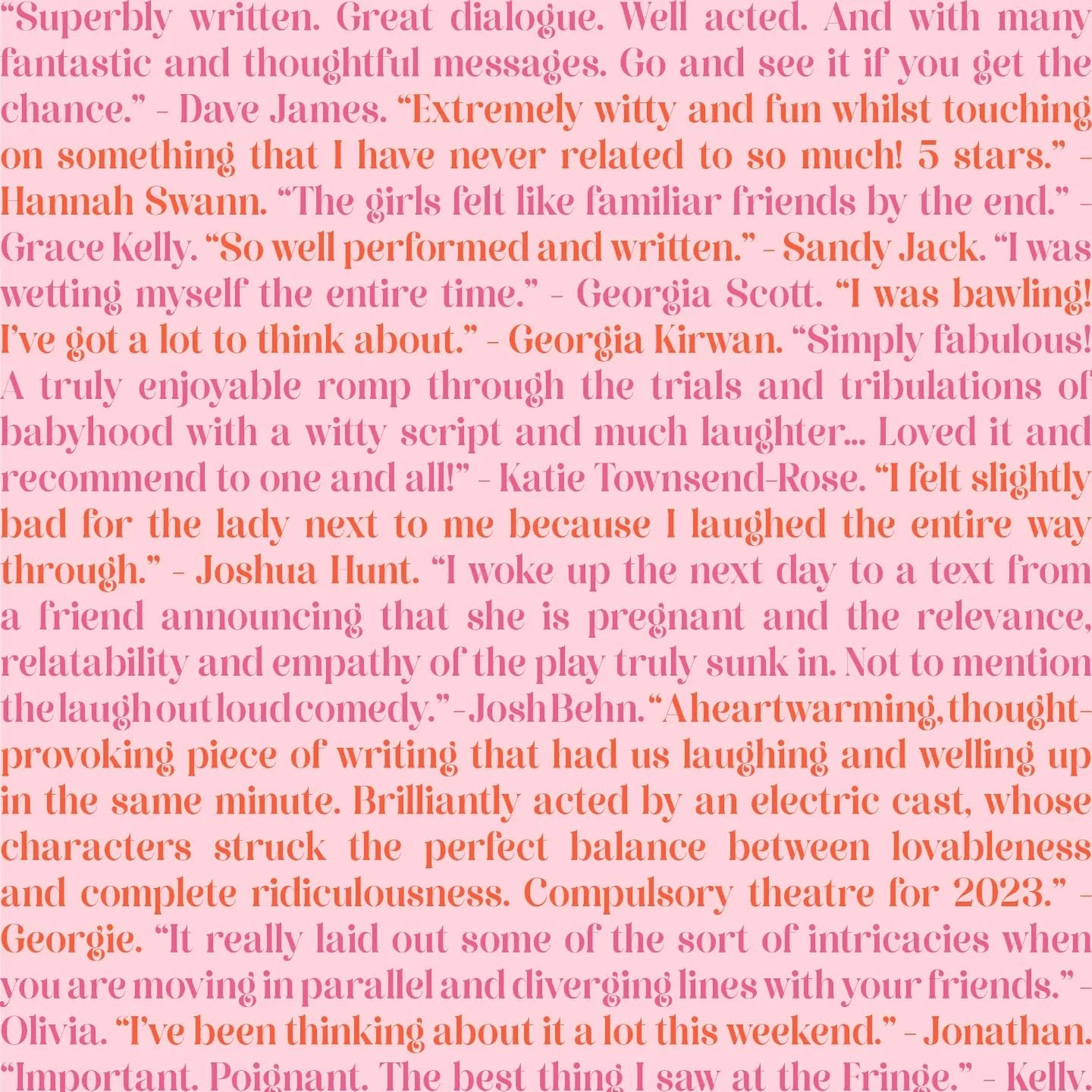Just some of the audience responses we were honoured to capture last year... If you saw us and felt similarly, maybe tell a friend to come see us at @theatre503 next week! Link in bio.