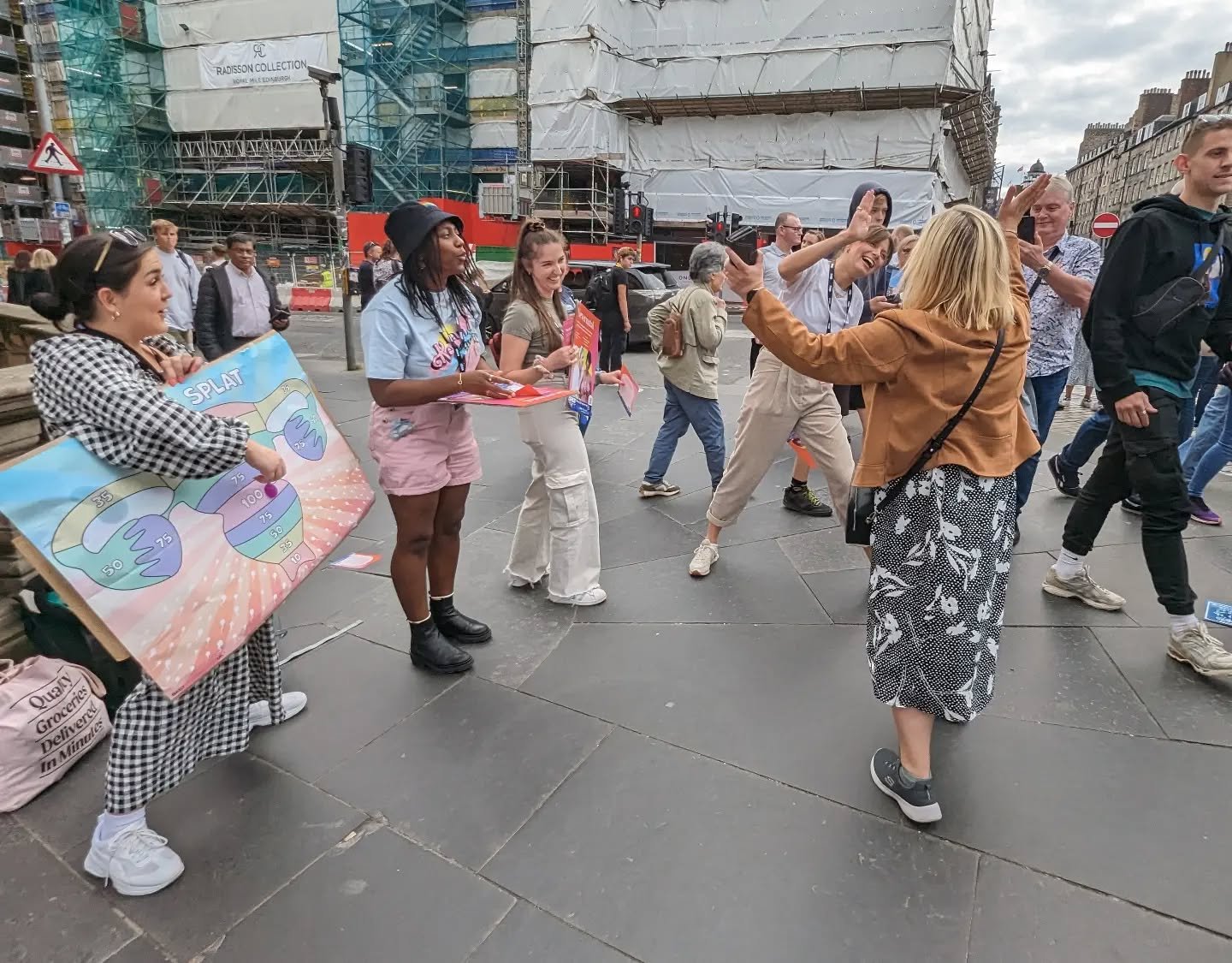 Did you catch us playing SPLAT THE SPERM on the Mile yesterday? More terrible baby shower games at the show tonight...
#edfringe #fillyerboots #childfree